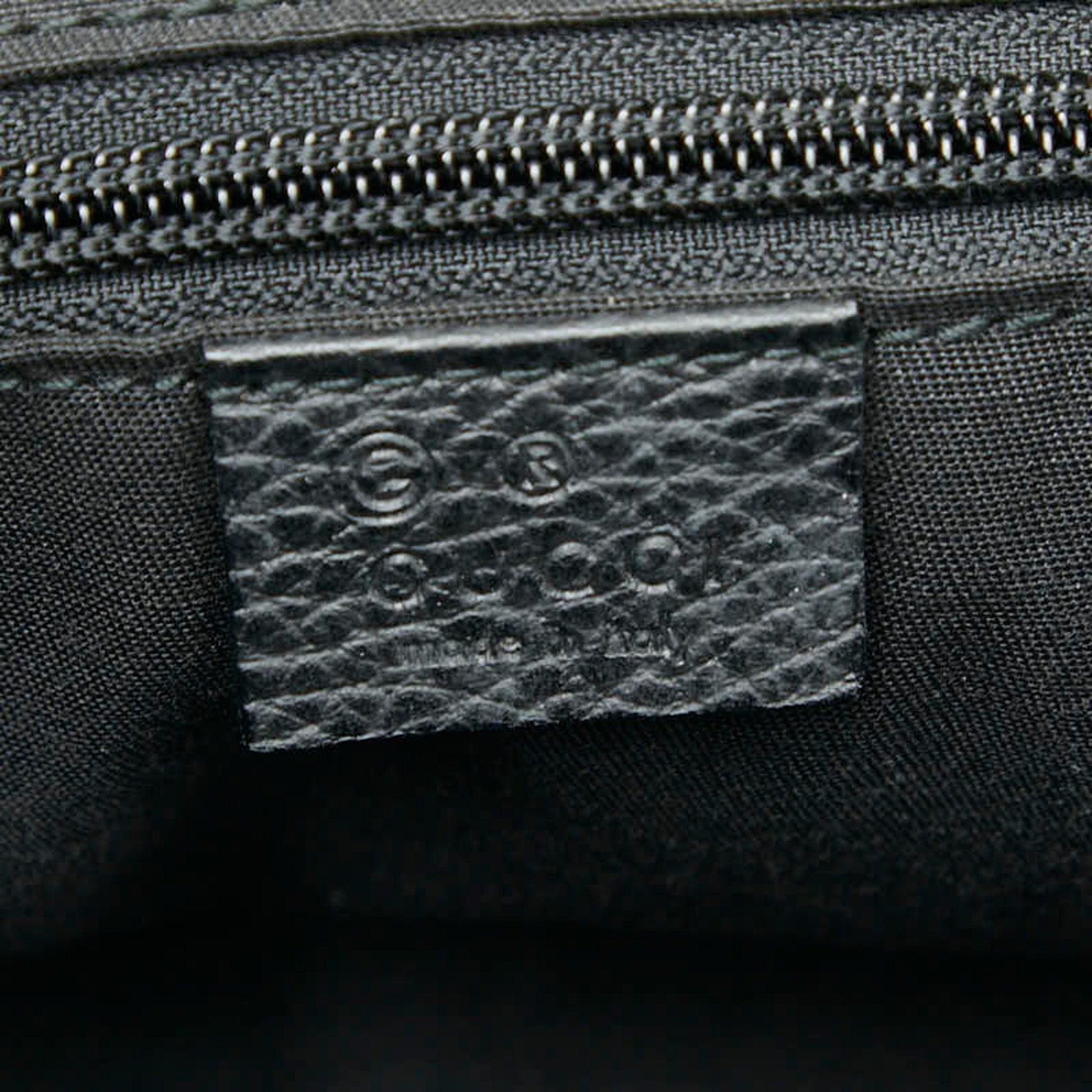 Gucci Black Gray Canvas Leather Handbag