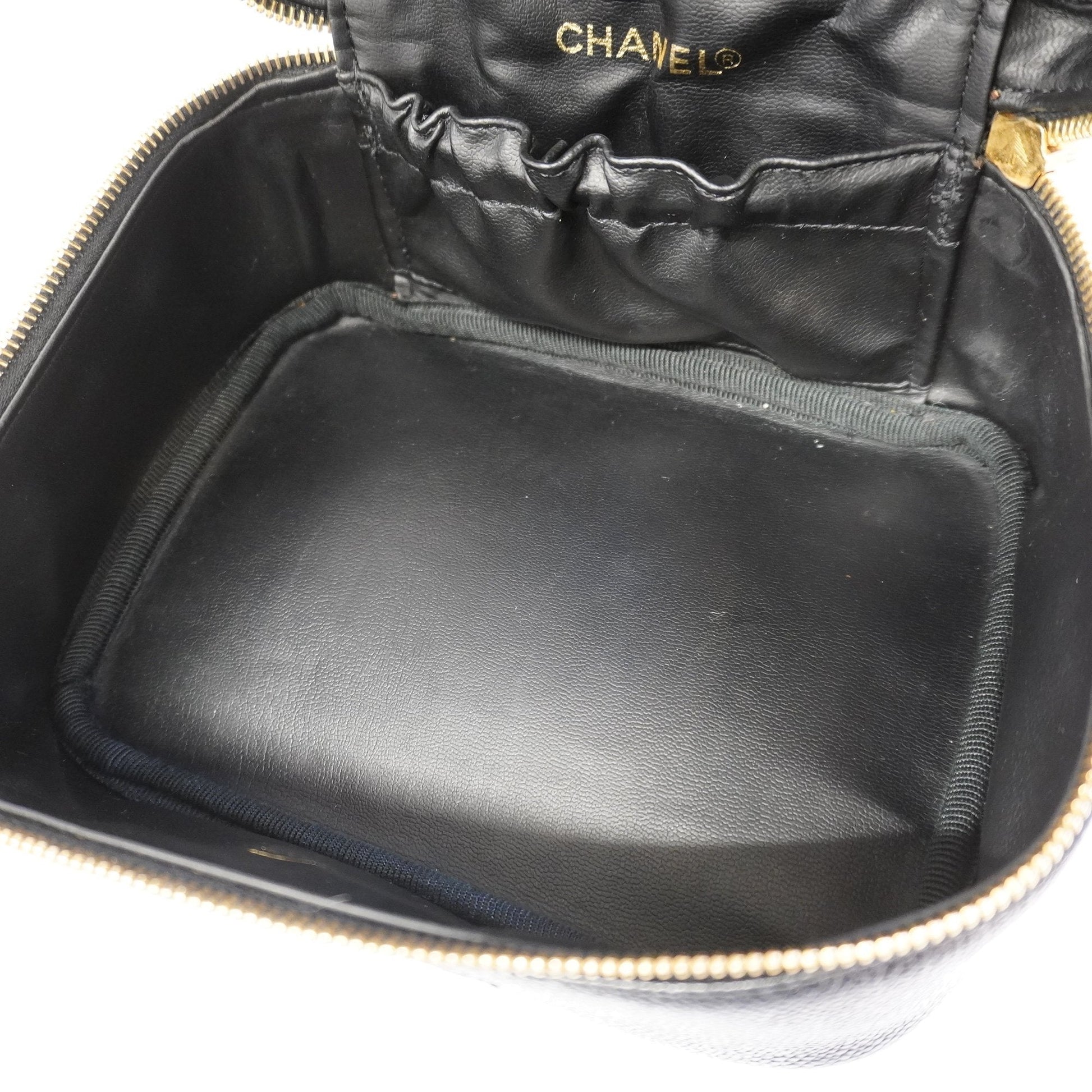Chanel Caviar Skin Vanity Bag Women's Caviar Leather Vanity Bag Black