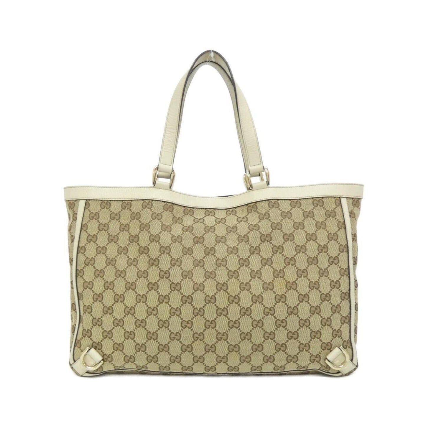 Gucci Beige Ivory Gg Canvas Handbag