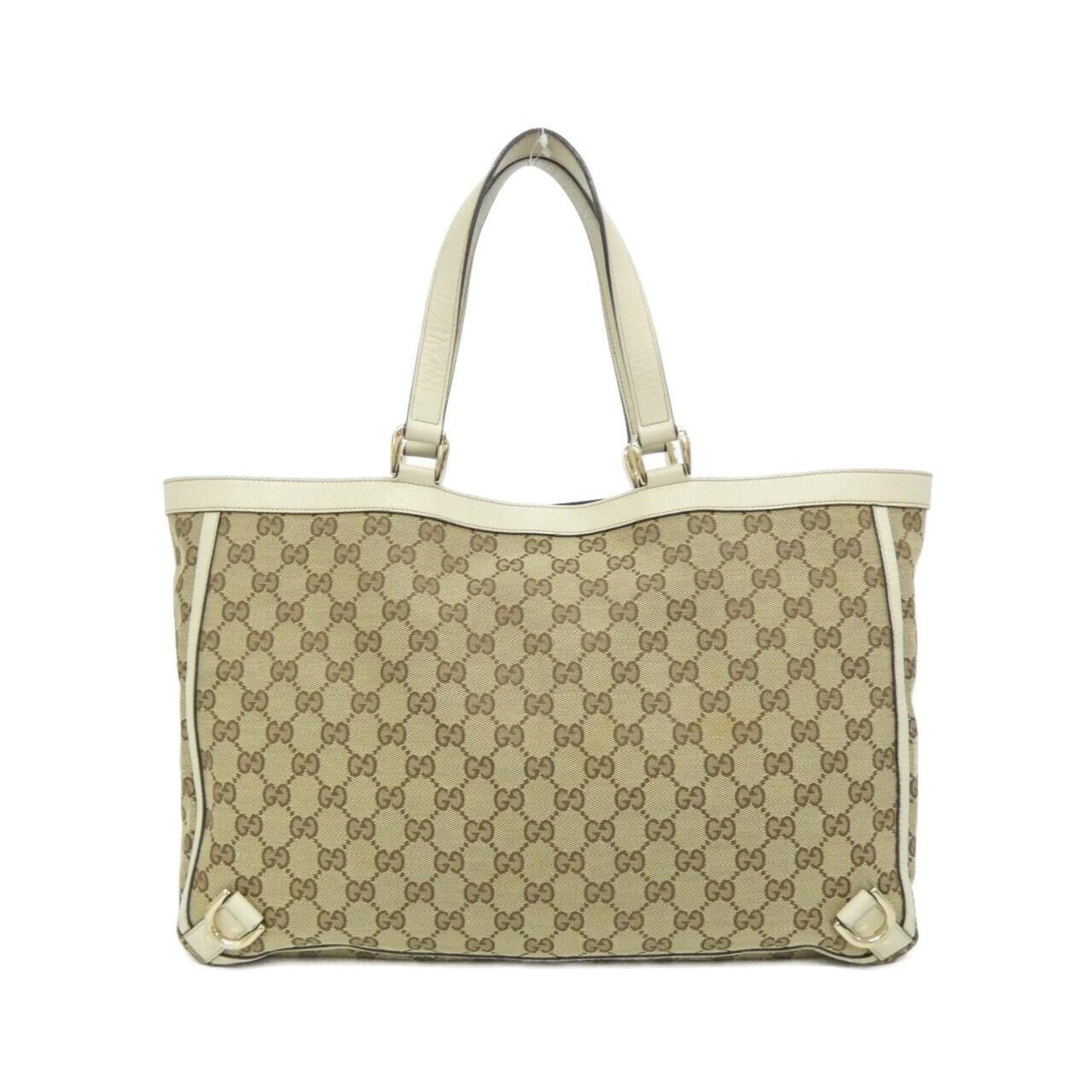 Gucci Beige Ivory Gg Canvas Handbag