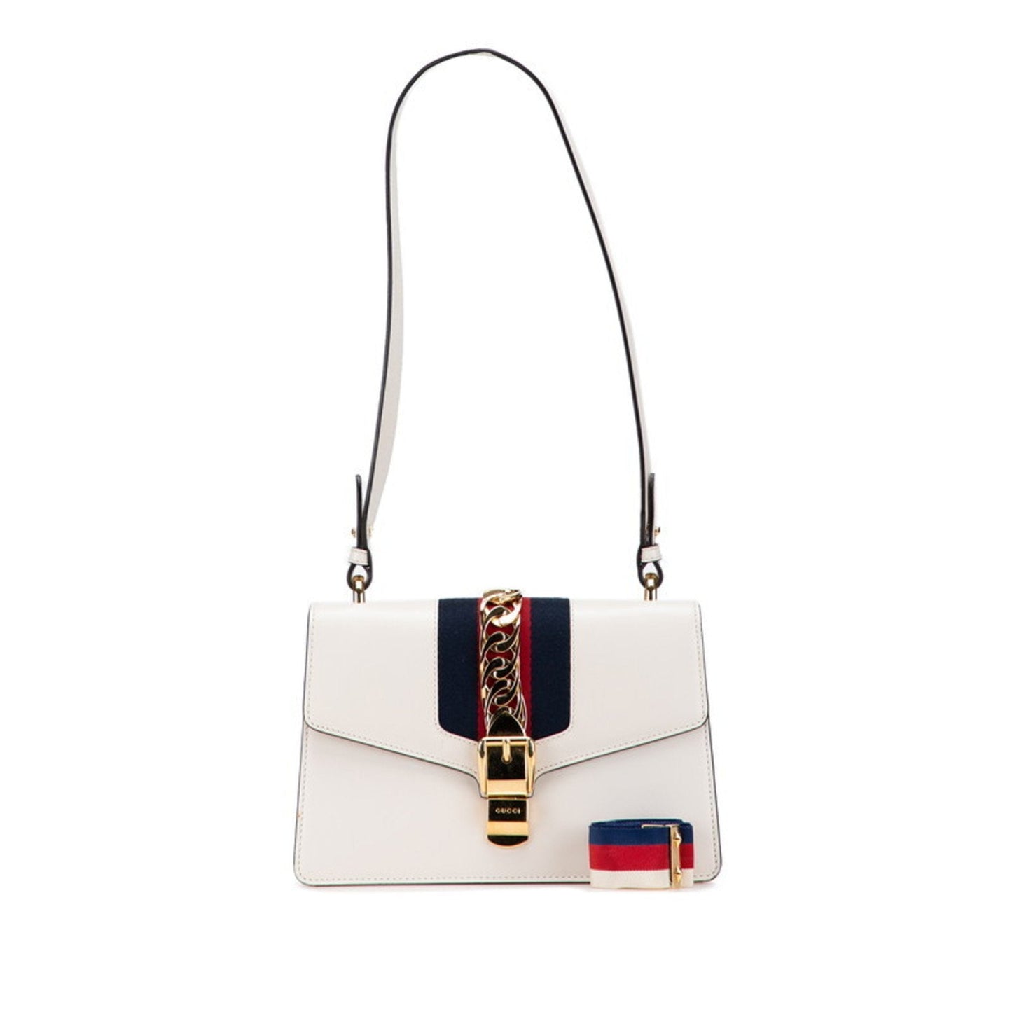 Gucci Multi-Color White Leather Shoulder Bag