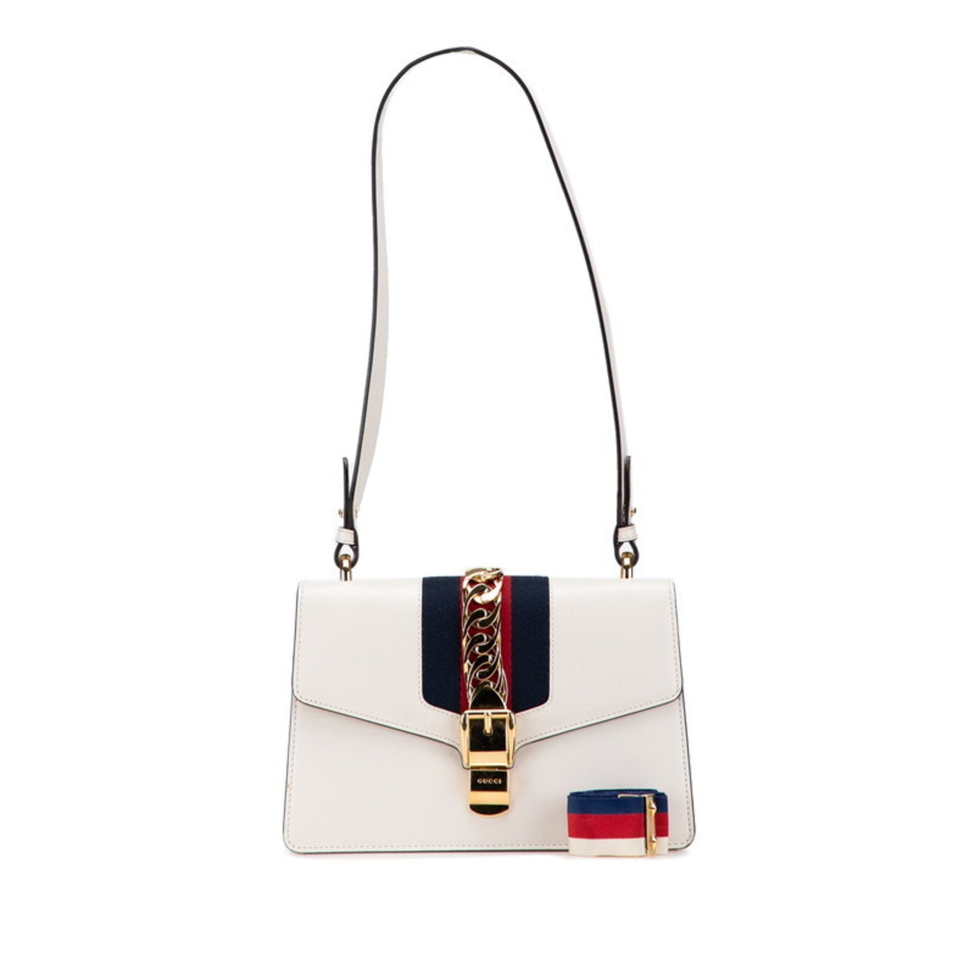 Gucci Multi-Color White Leather Shoulder Bag