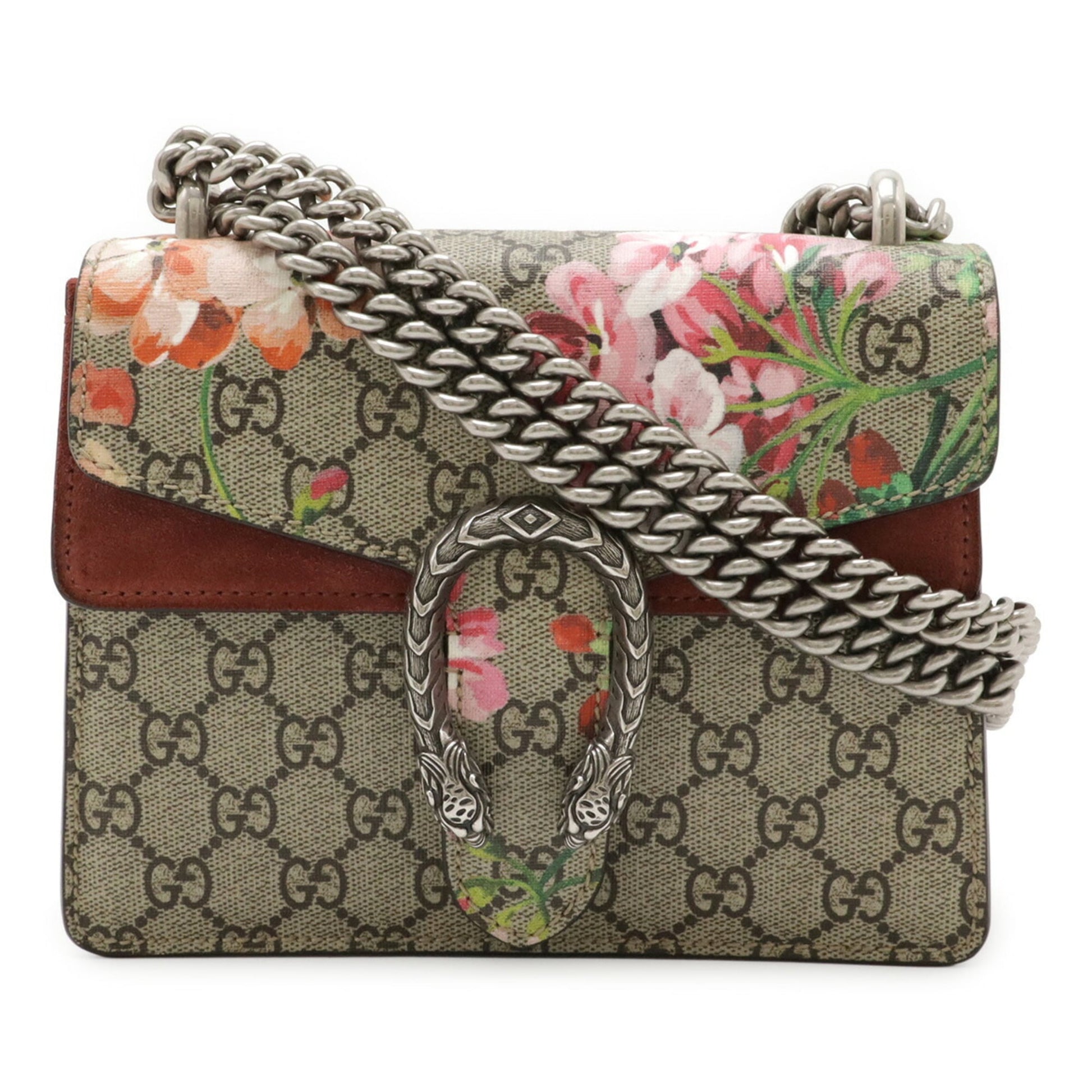 Gucci Gg Blooms Beige Pink Multi-Color Coated Canvas Shoulder Bag