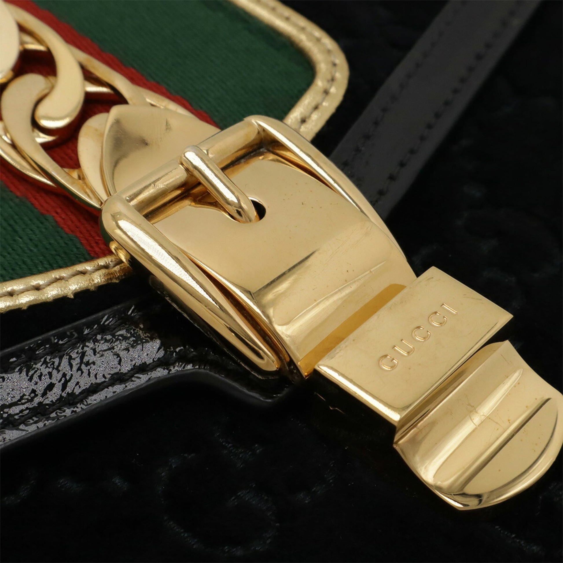 Gucci Black Green Red Color Shoulder Bag