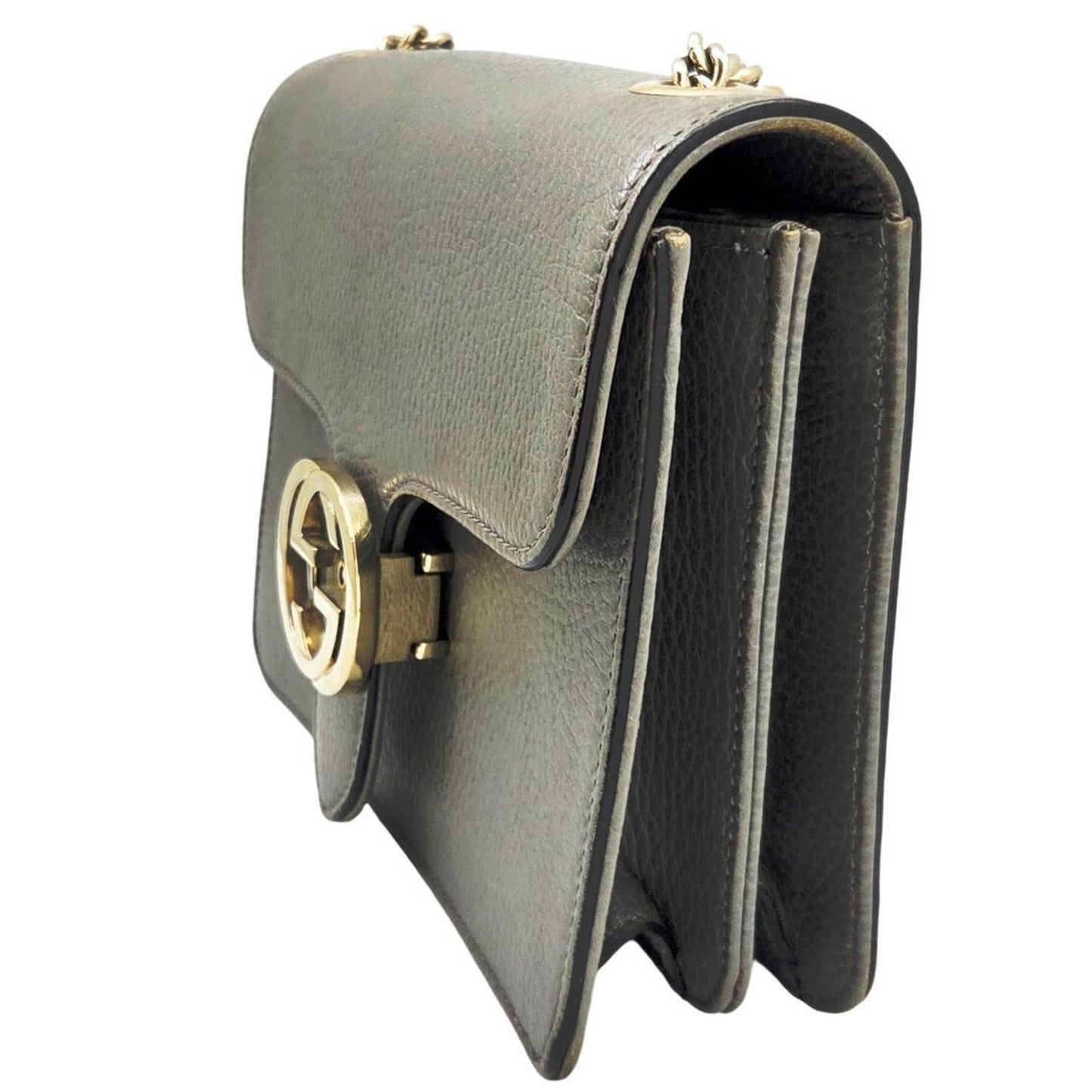 Gucci Gray Leather Shoulder Bag