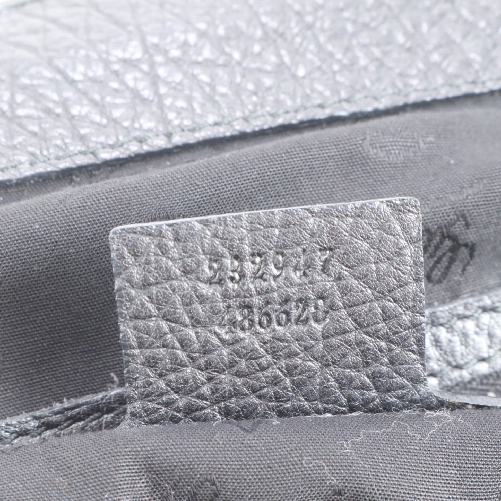 Gucci Black Leather Tote Bag