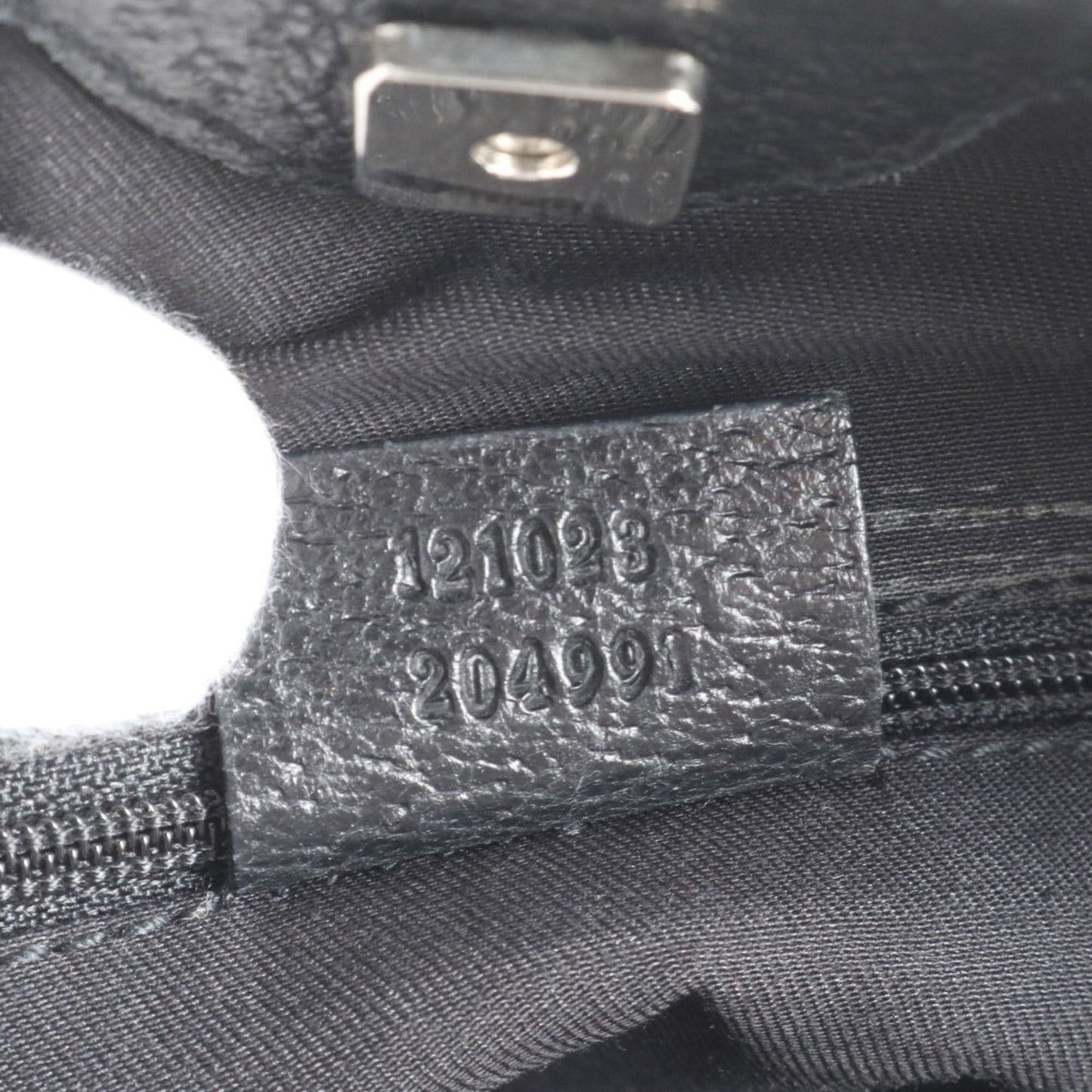 Gucci Black Leather Canvas Tote Bag