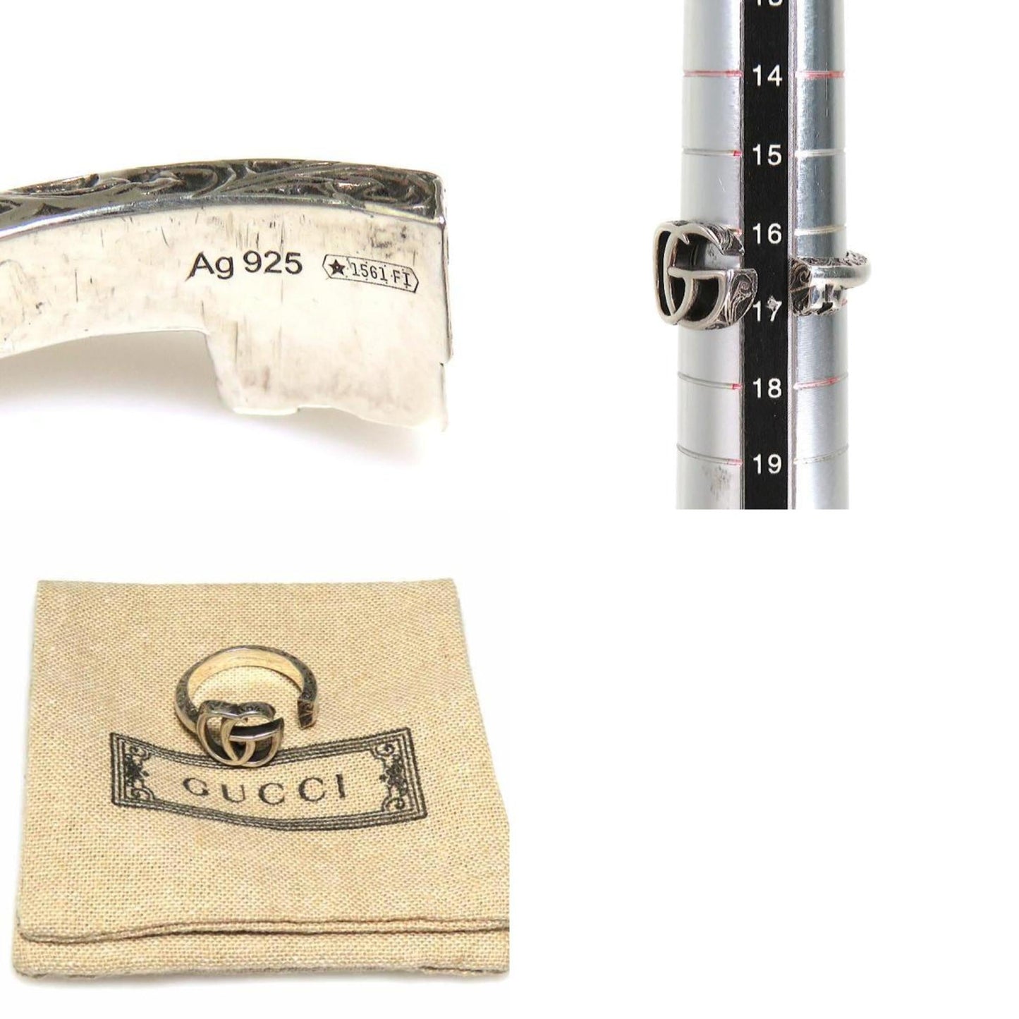 Gucci Silver Silver 925 Band Ring