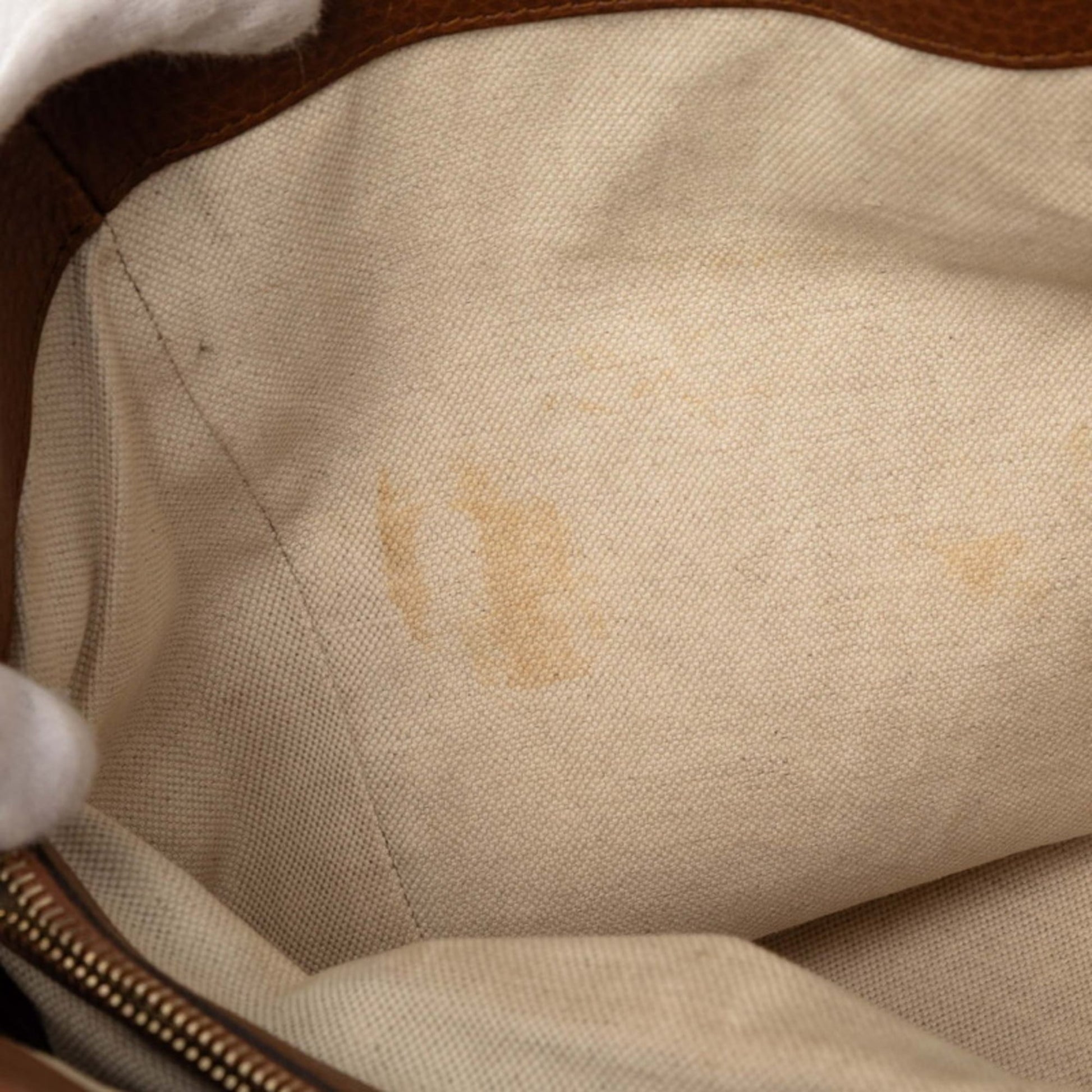 Gucci Beige Brown Gg Canvas Leather Shoulder Bag Tote Bag