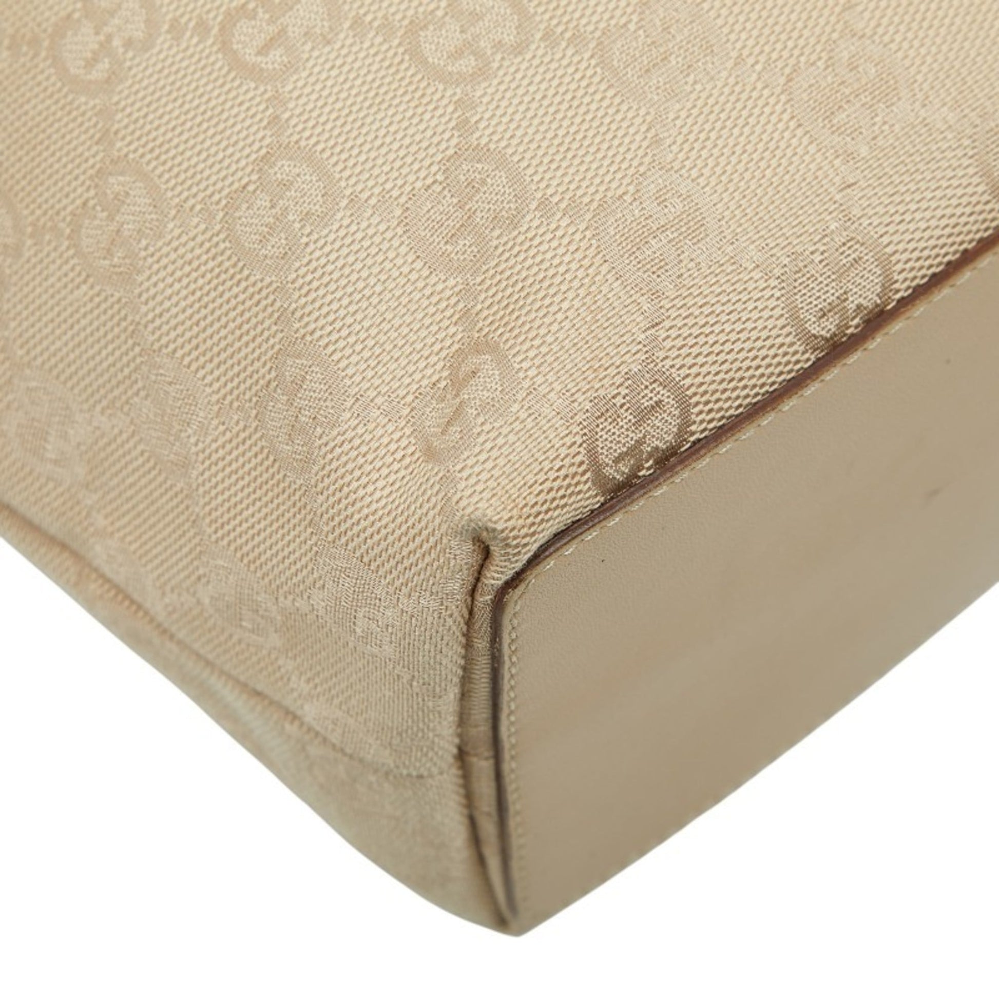 Gucci Beige Canvas Leather Handbag