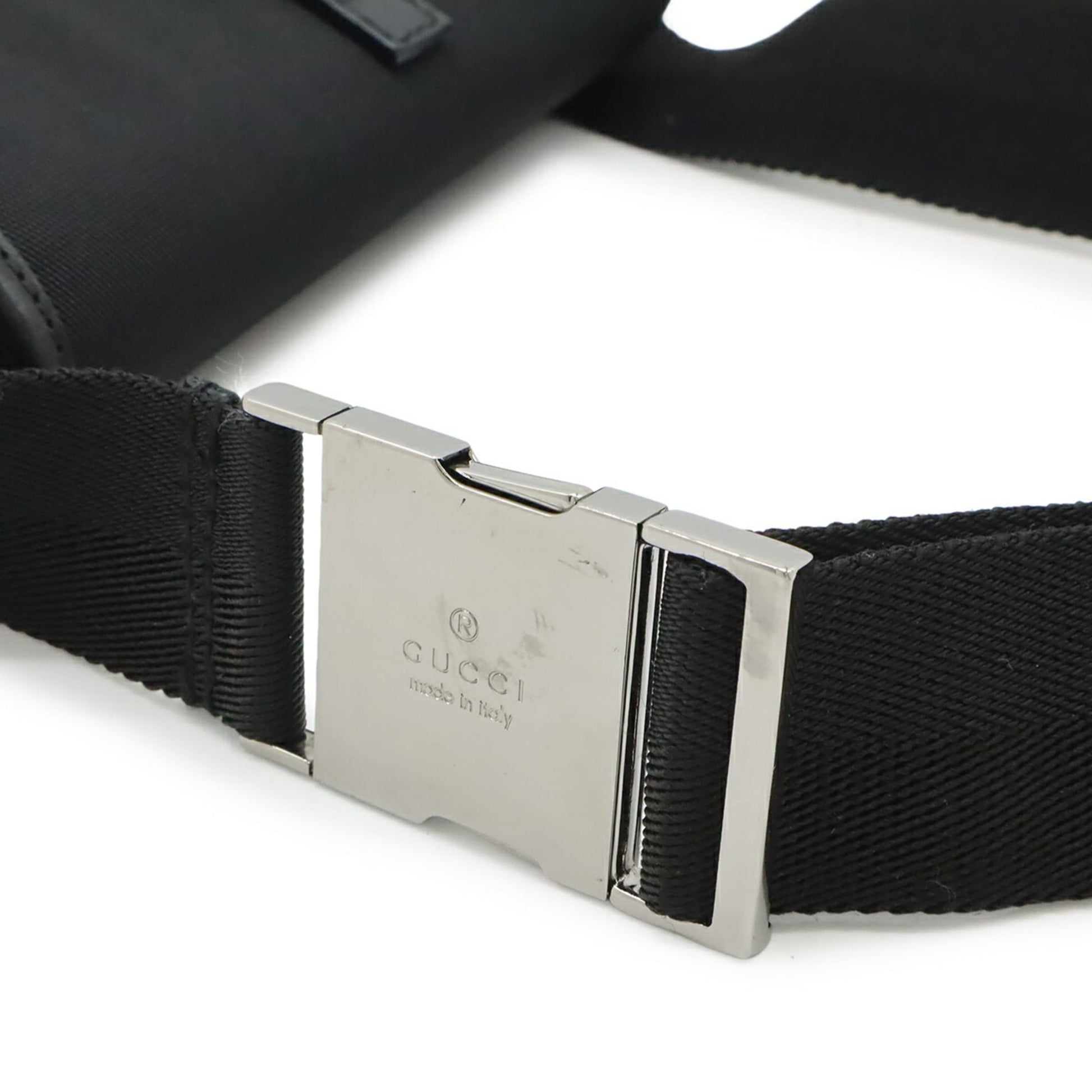 Gucci Black Nylon Canvas Leather Fanny Pack