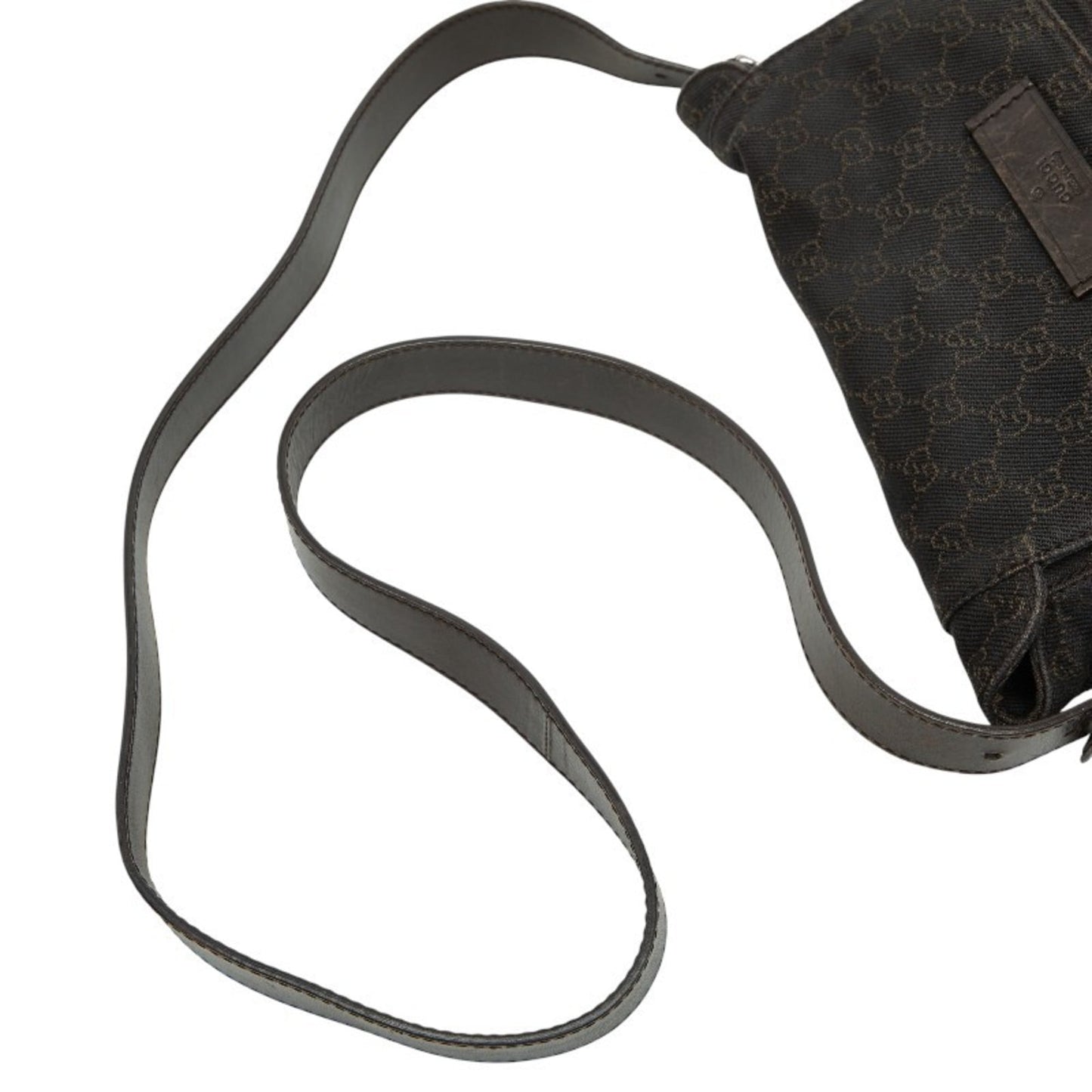 Gucci Brown Canvas Leather Shoulder Bag