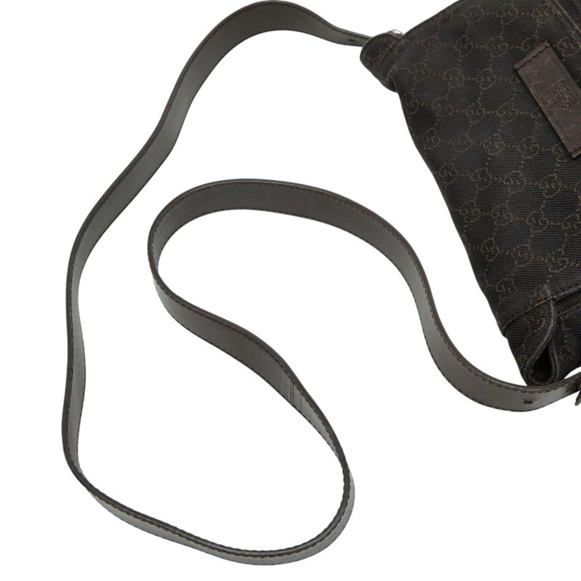Gucci Brown Canvas Leather Shoulder Bag