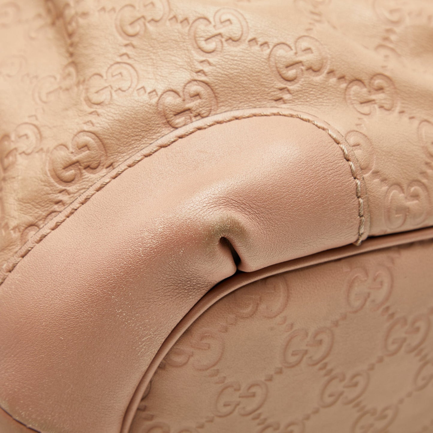 Gucci Beige Pink Canvas Leather Handbag Shoulder Bag
