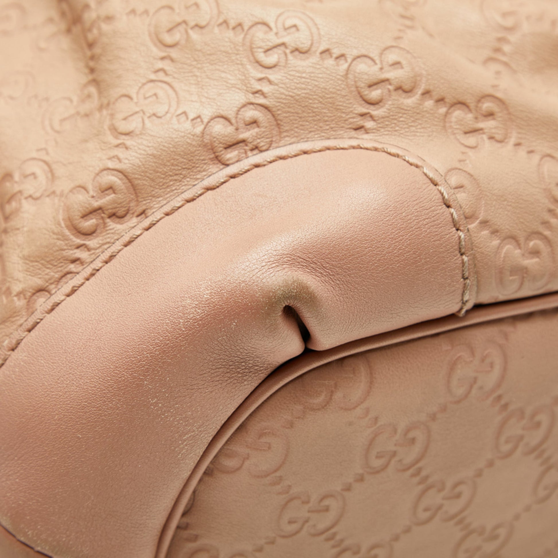 Gucci Beige Pink Canvas Leather Handbag Shoulder Bag