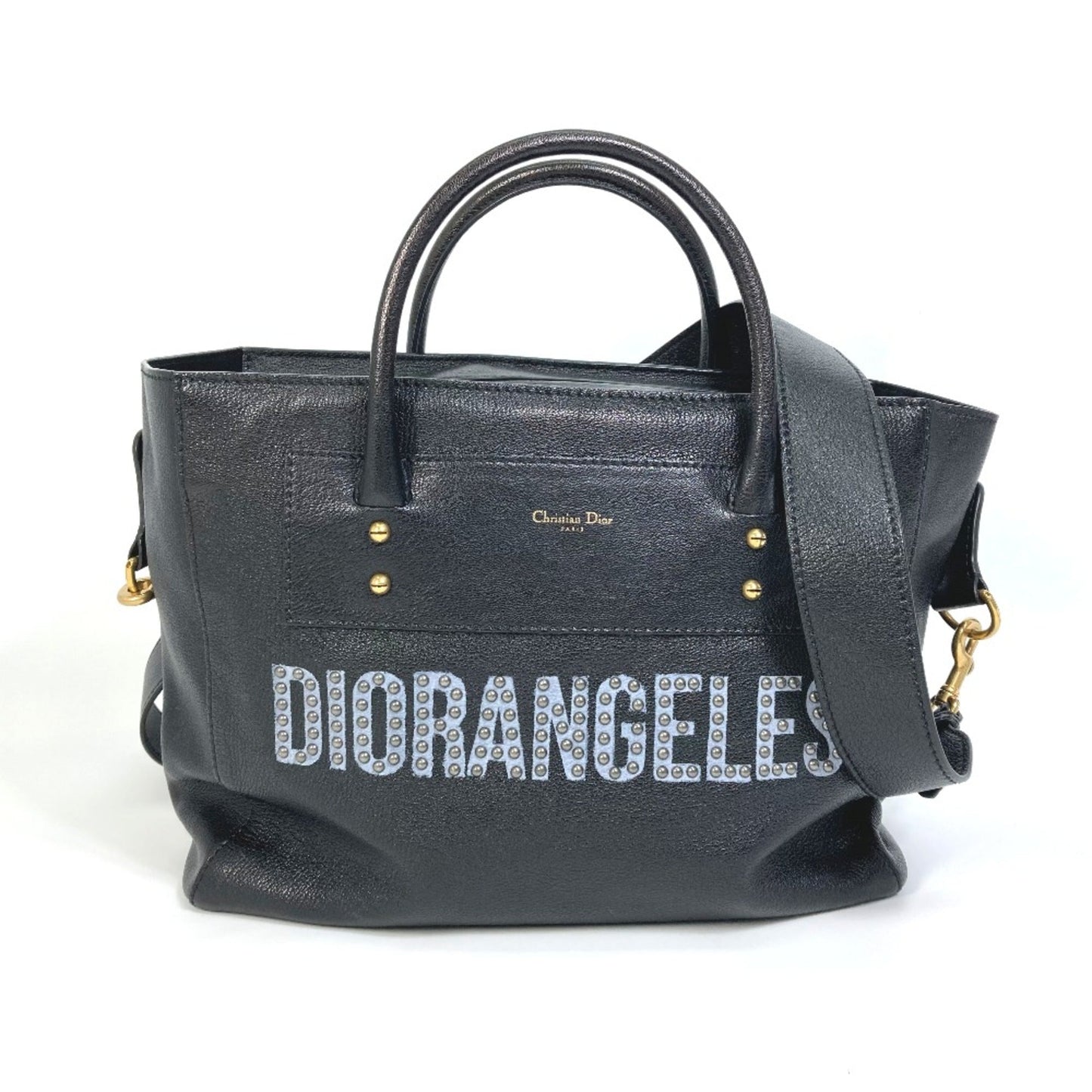 Dior Handbag Christian Tote Bag 7 Leather Black