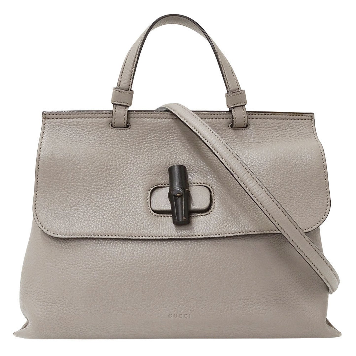 Gucci Gray Leather Handbag Shoulder Bag