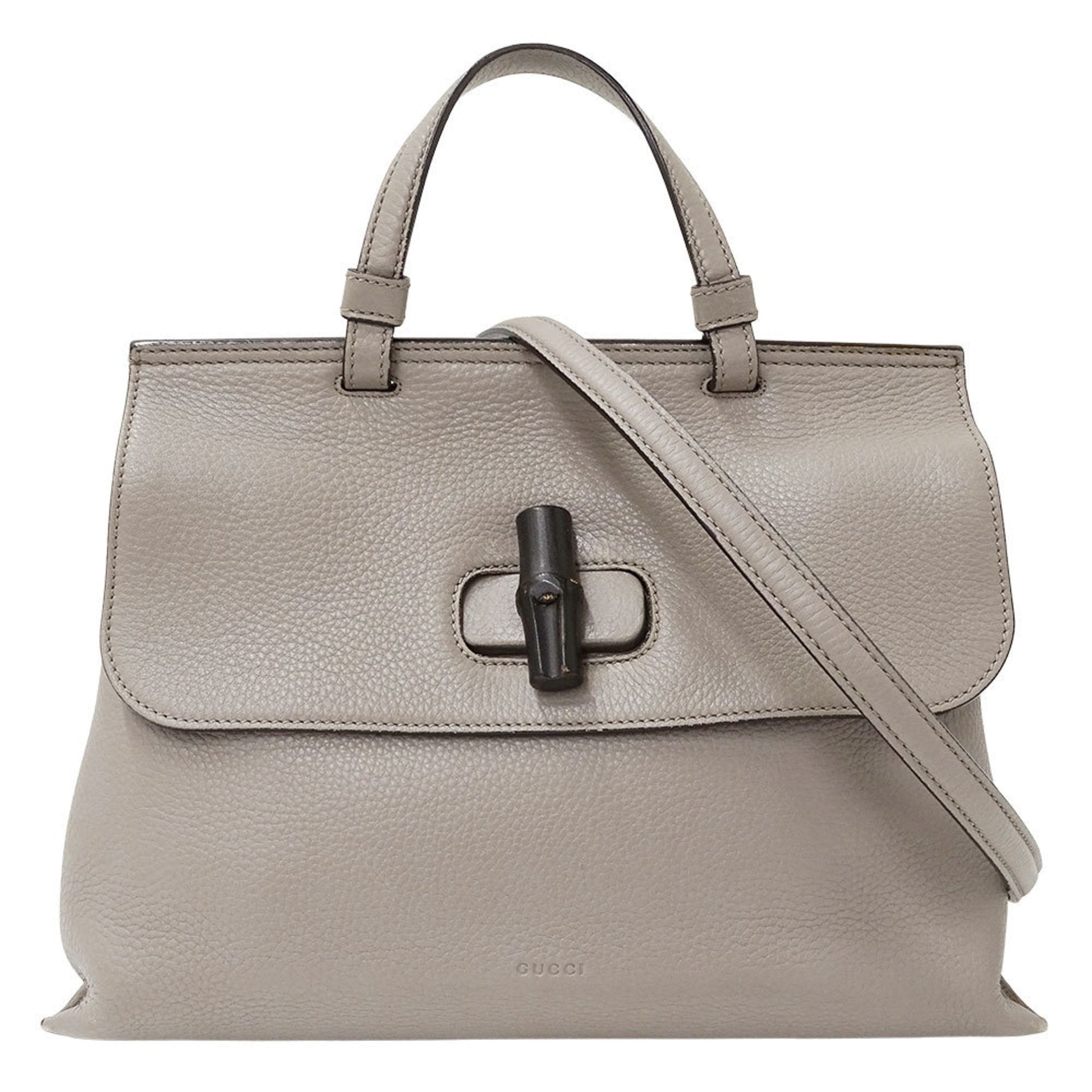 Gucci Gray Leather Handbag Shoulder Bag