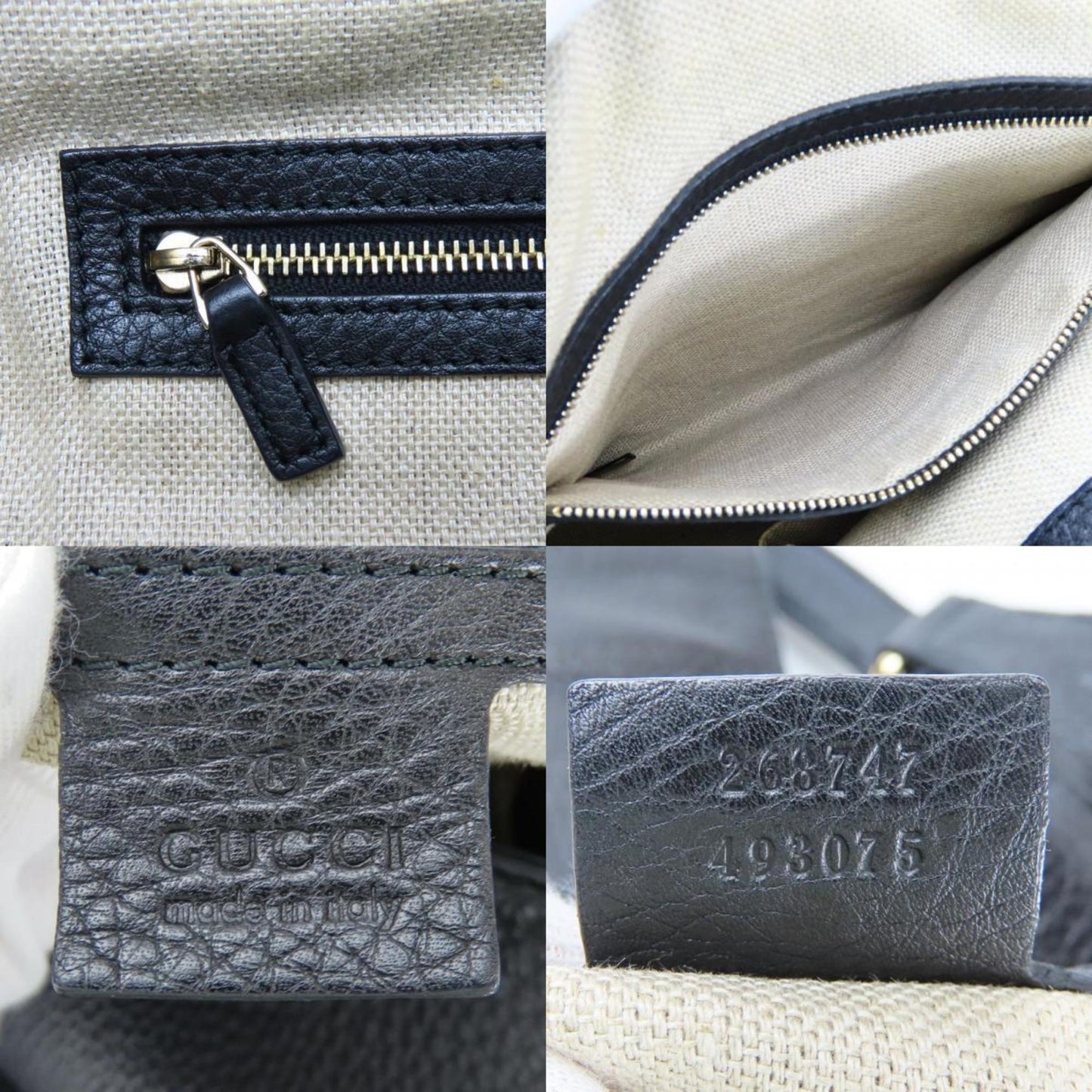 Gucci Black Leather Tote Bag