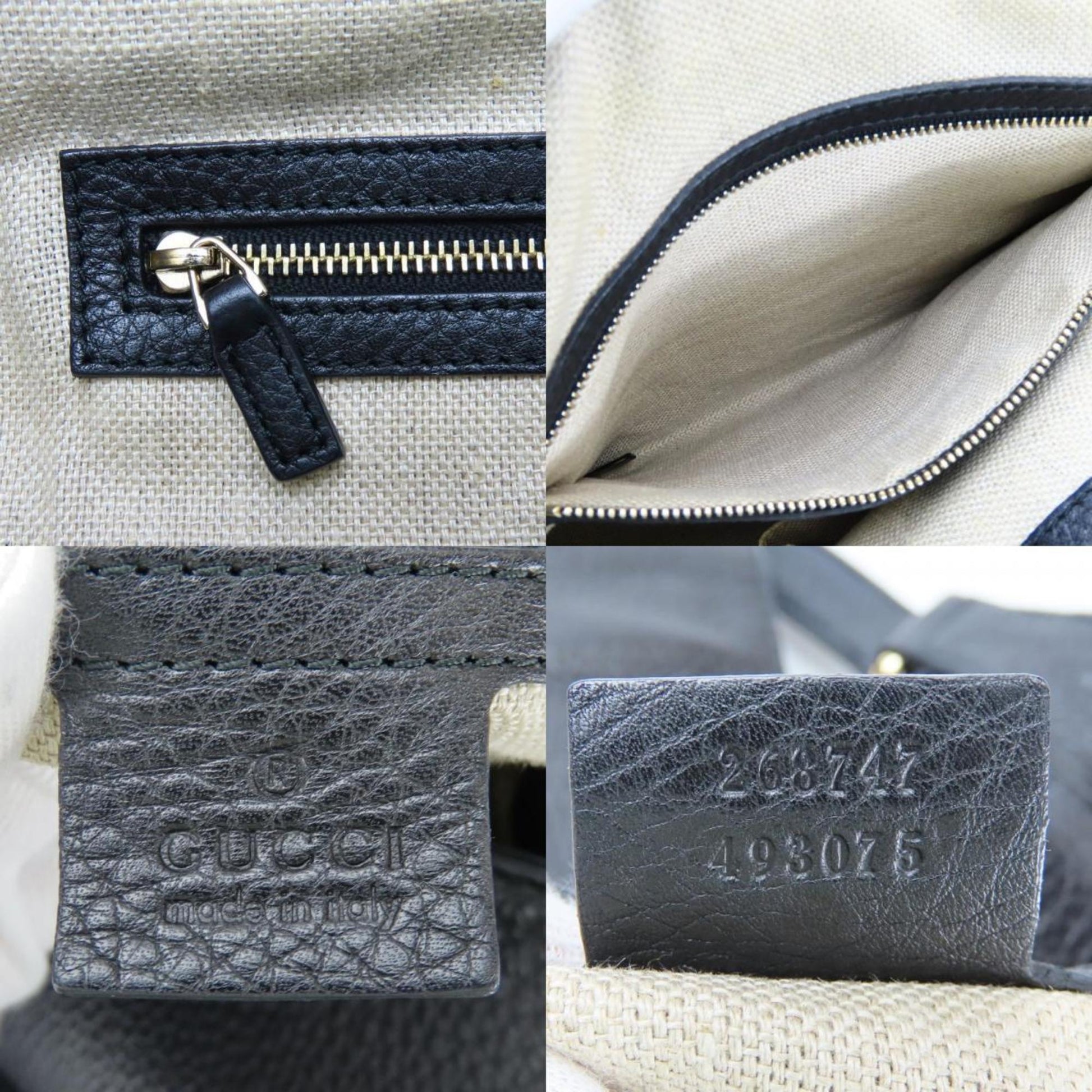 Gucci Black Leather Tote Bag