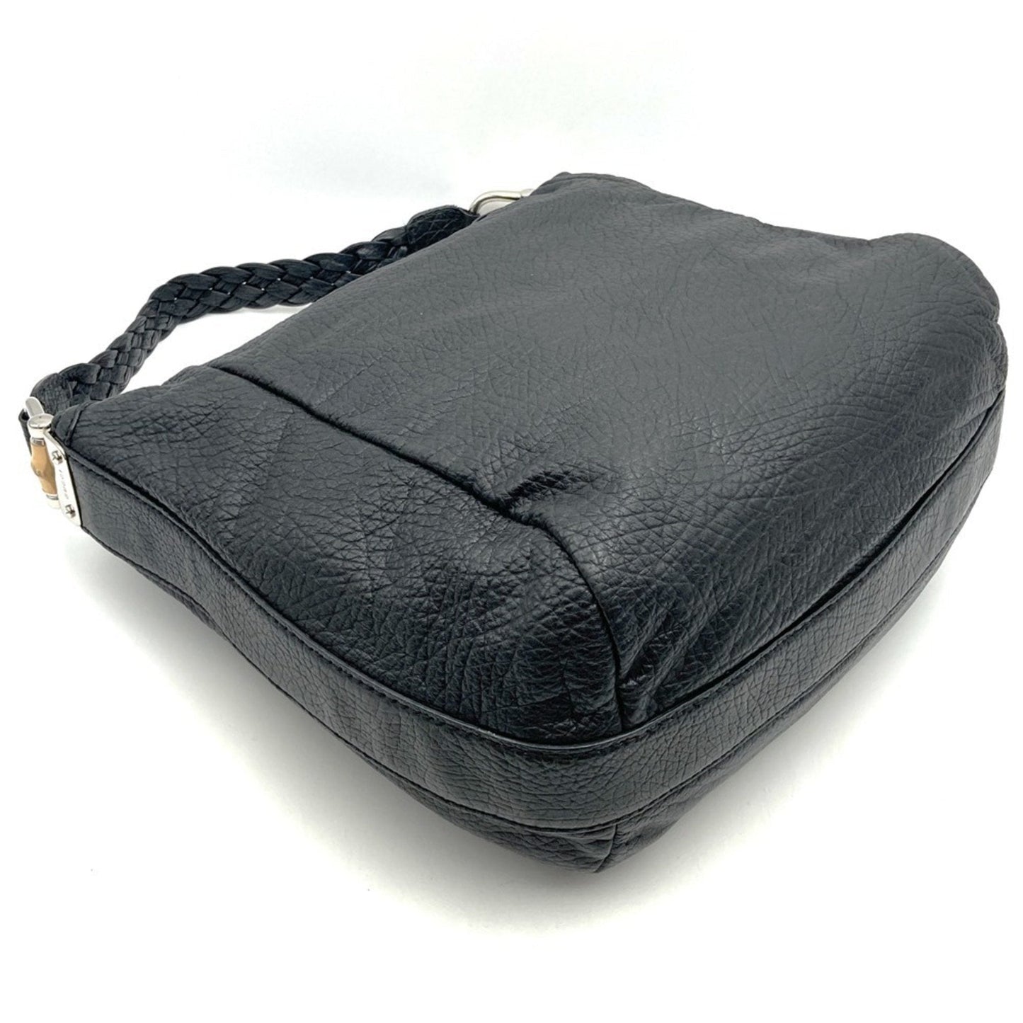 Gucci Black Bamboo Leather Handbag Shoulder Bag