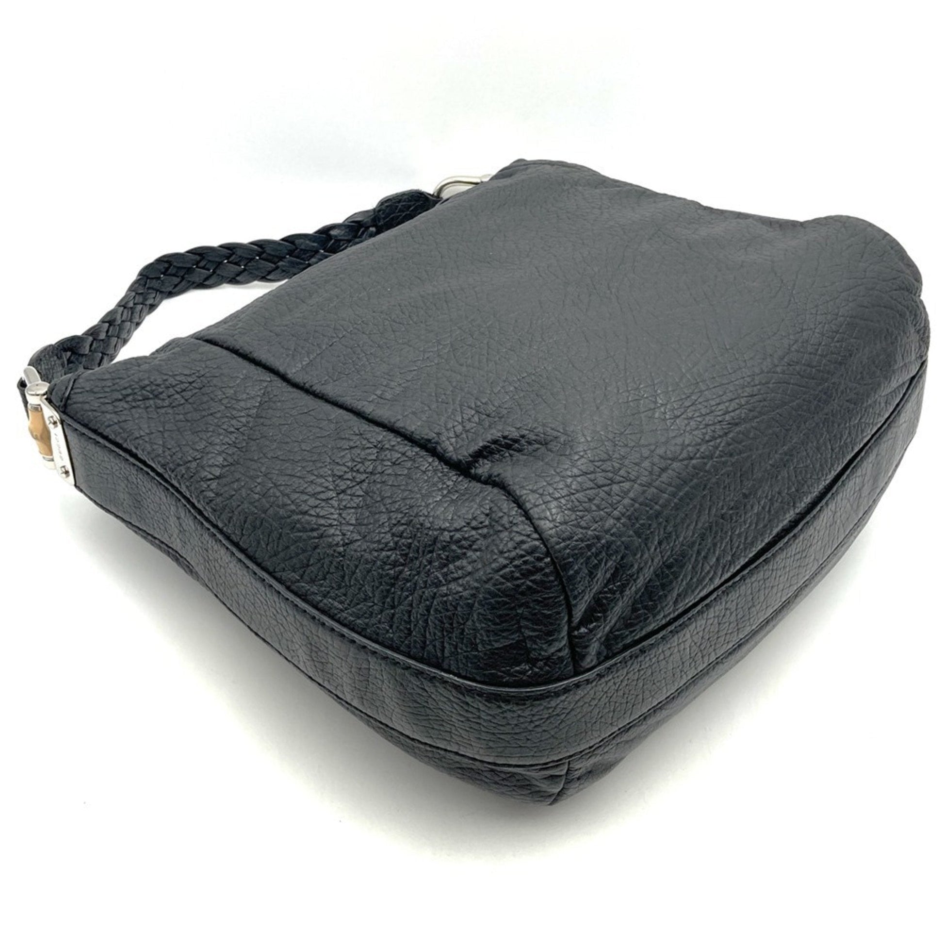 Gucci Black Bamboo Leather Handbag Shoulder Bag