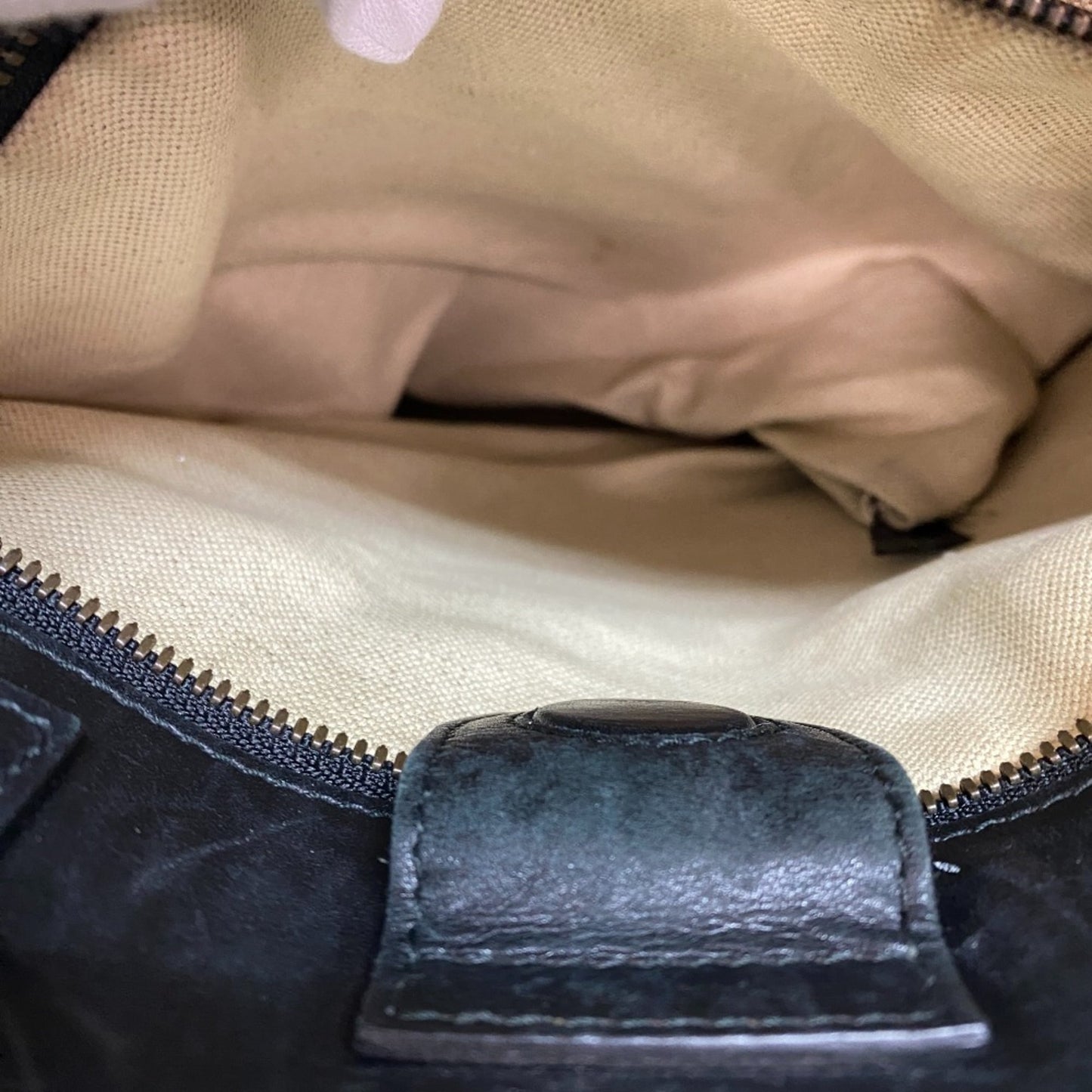 Gucci Beige Black Pvc Leather Tote Bag