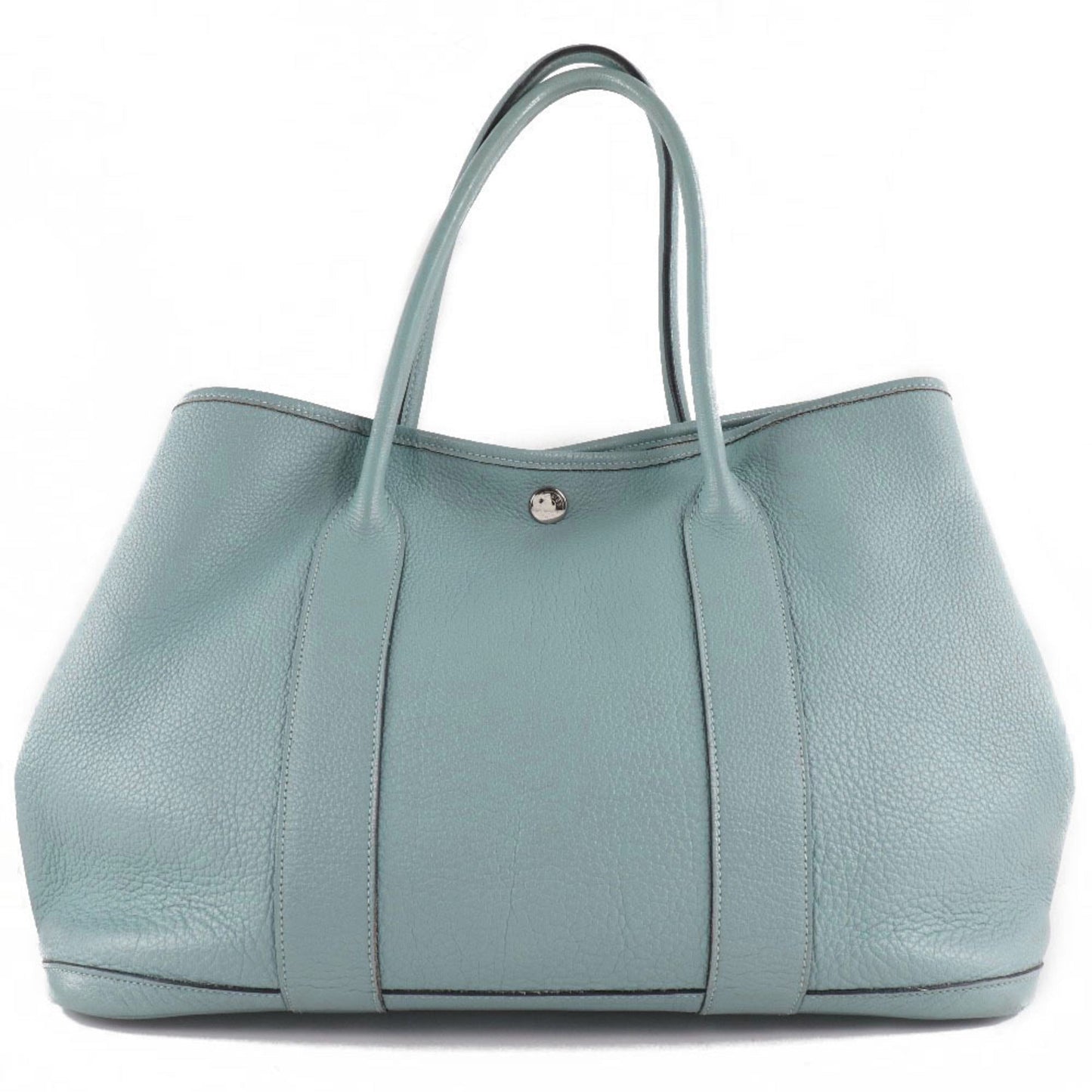 Hermes Garden Lin Light Negonda Tote Bag Leather Blue