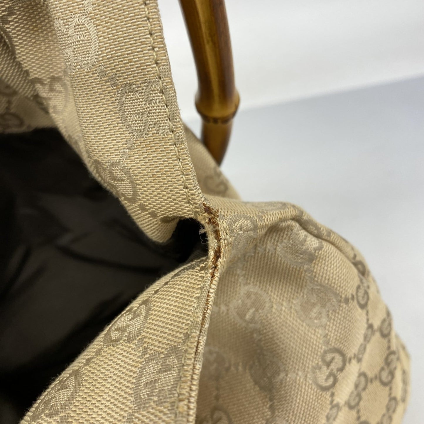 Gucci Beige Canvas Handbag