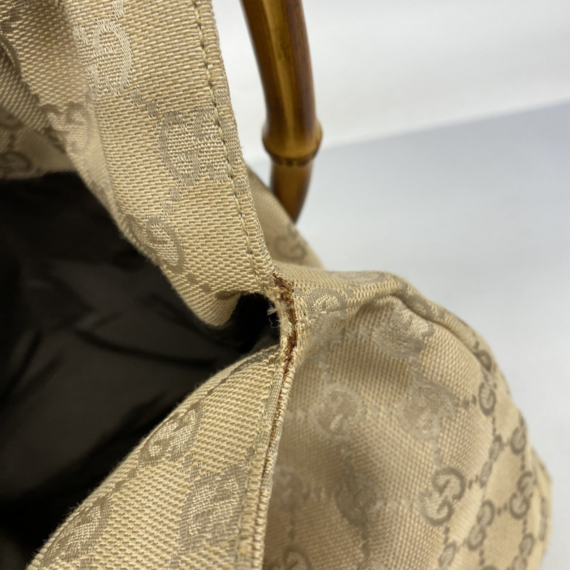 Gucci Beige Canvas Handbag
