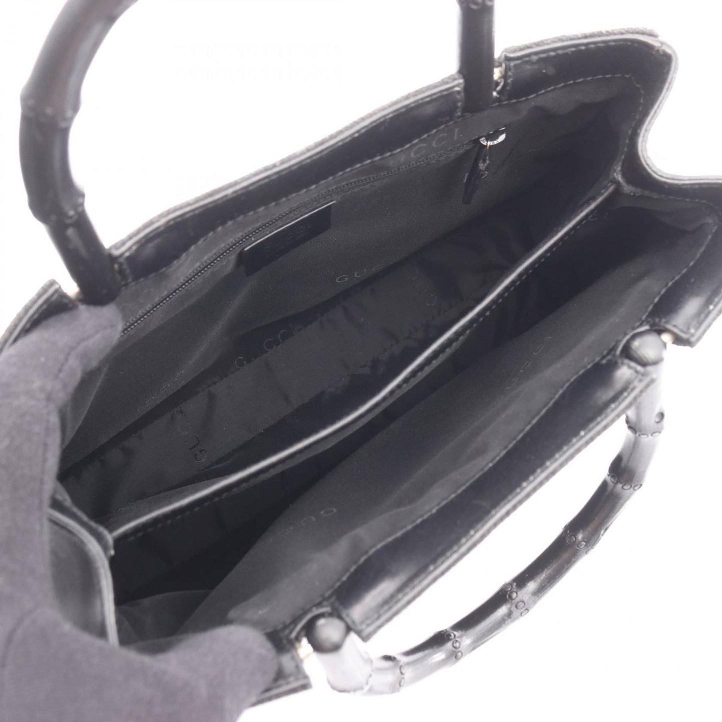 Gucci Black Canvas Leather Handbag