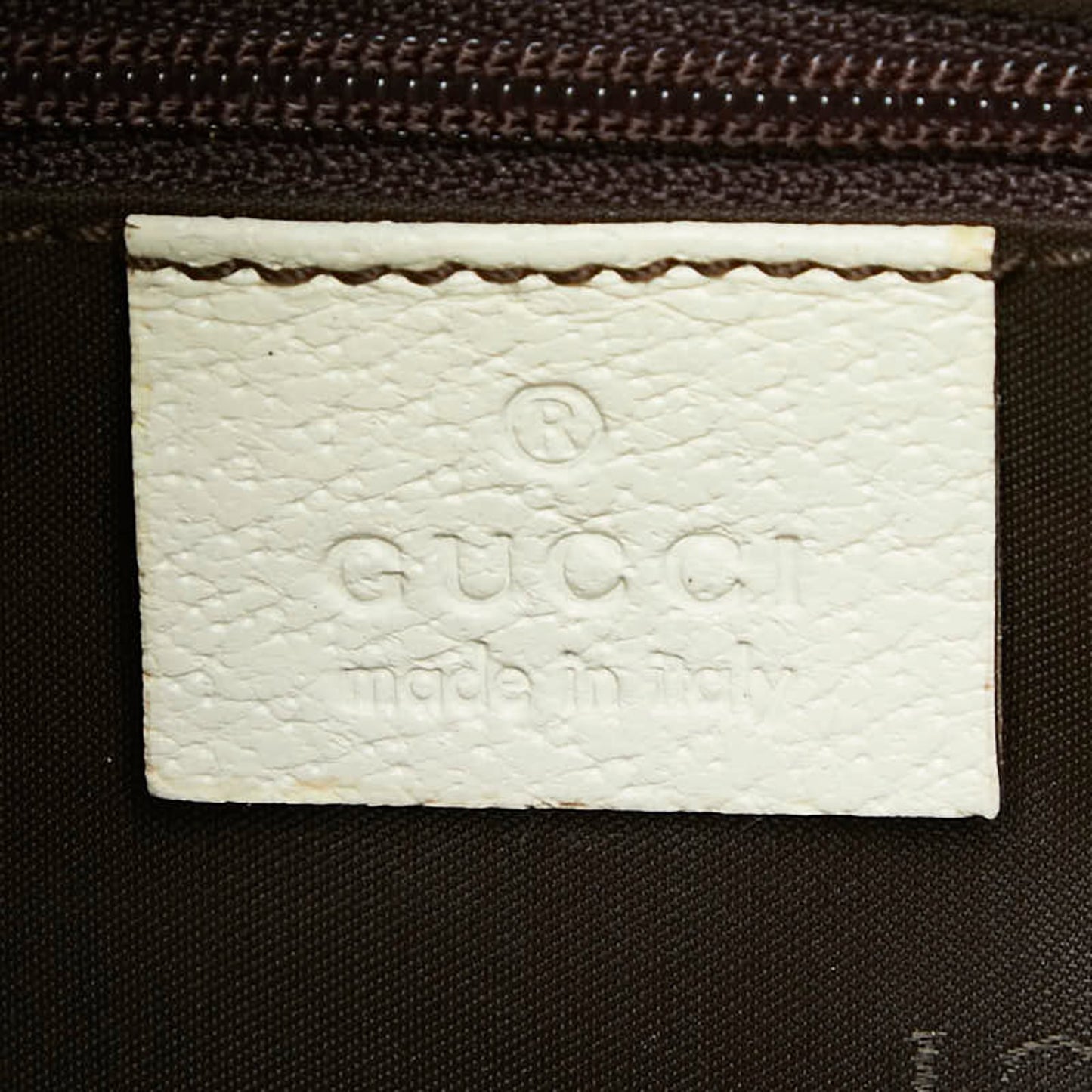 Gucci Beige White Canvas Leather Shoulder Bag