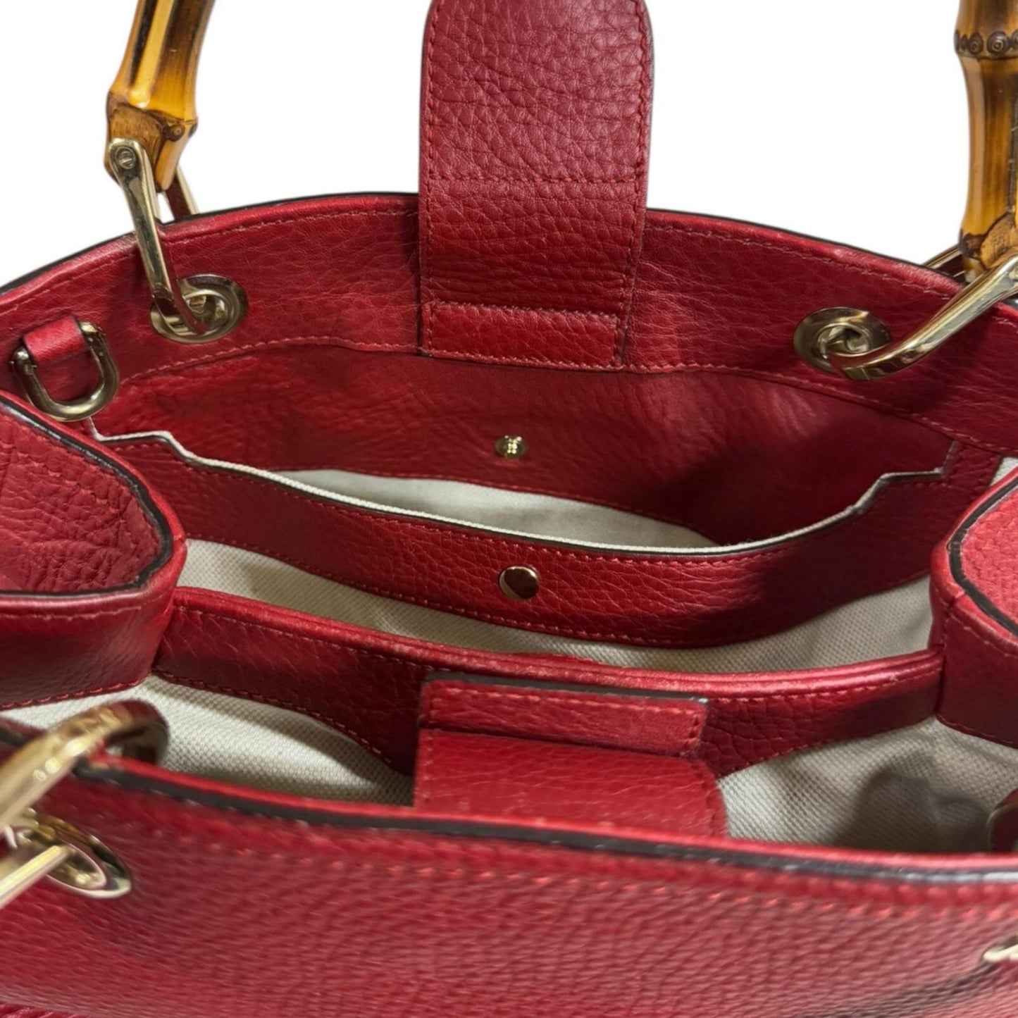 Gucci Red Color Bamboo Shoulder Bag