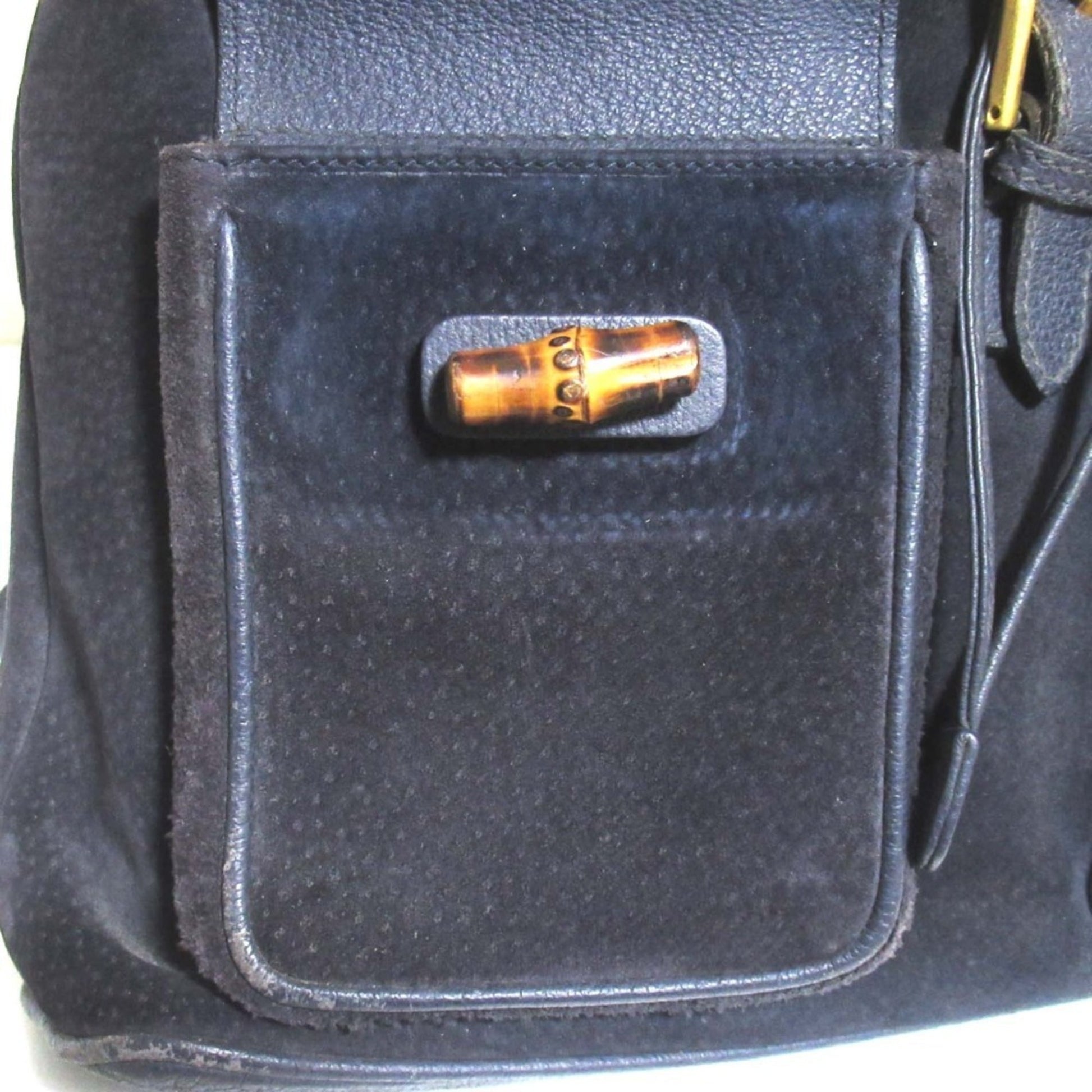 Gucci Navy Suede Leather Backpack