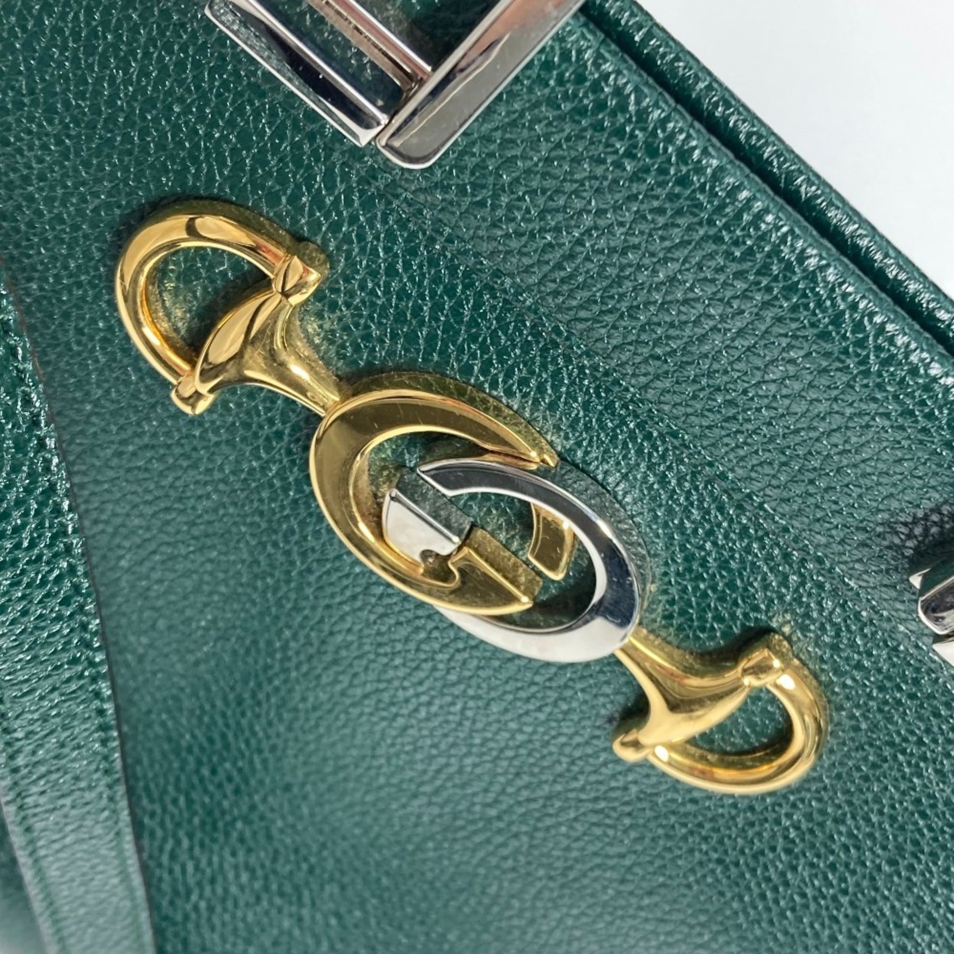 Gucci Green Leather Handbag Shoulder Bag