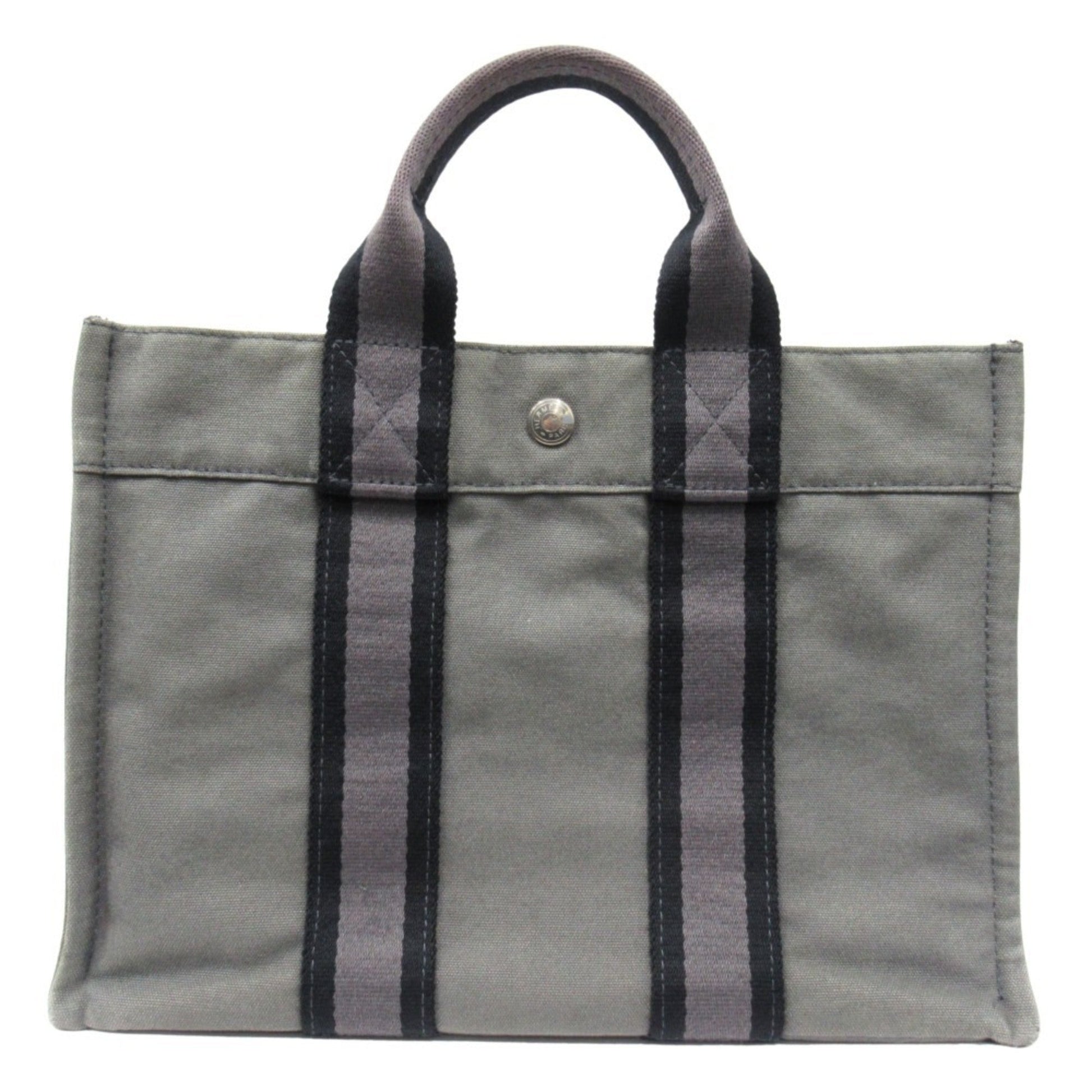 Hermes Fourre Tout Tote Bag Canvas Gray