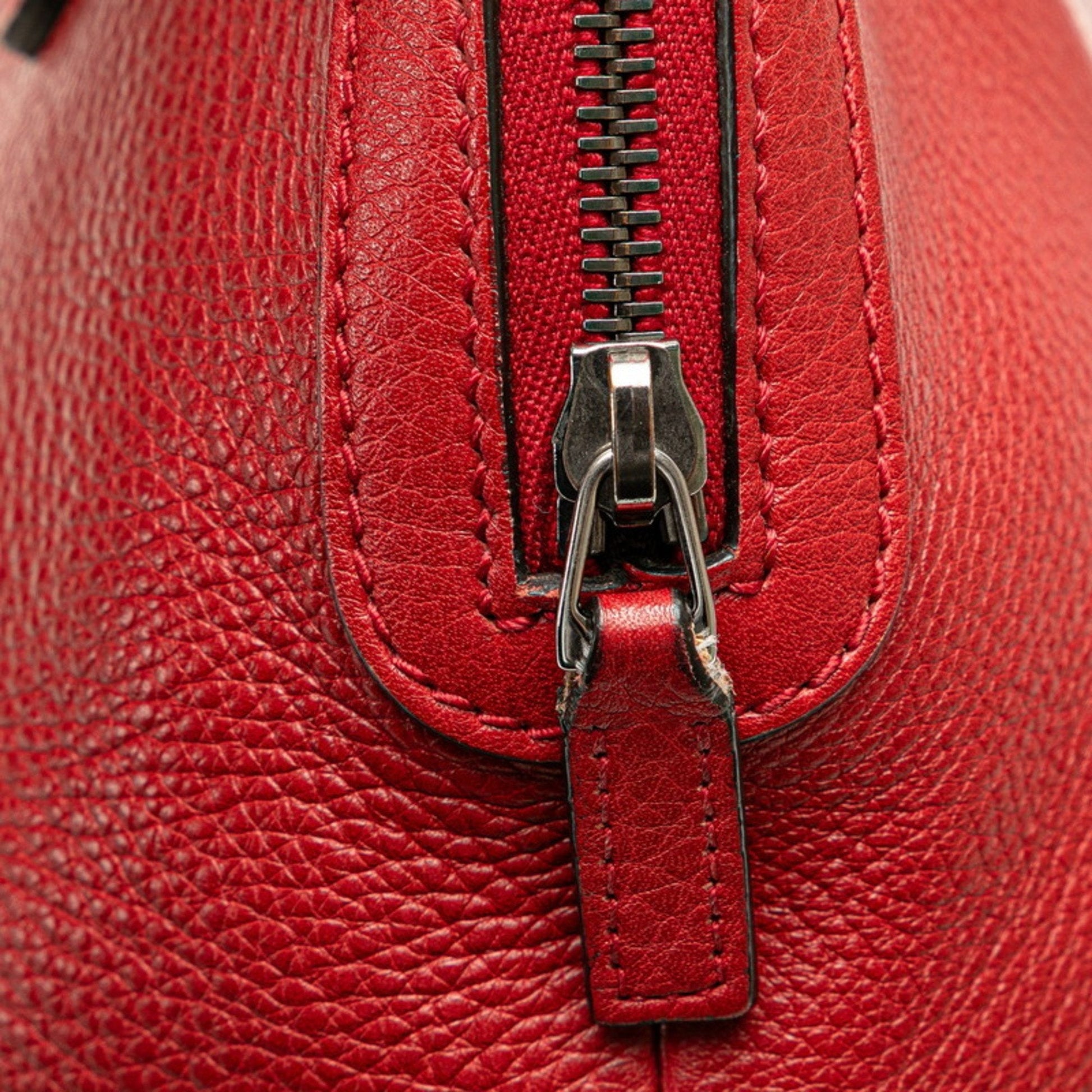 Gucci Red Color Leather Handbag Shoulder Bag