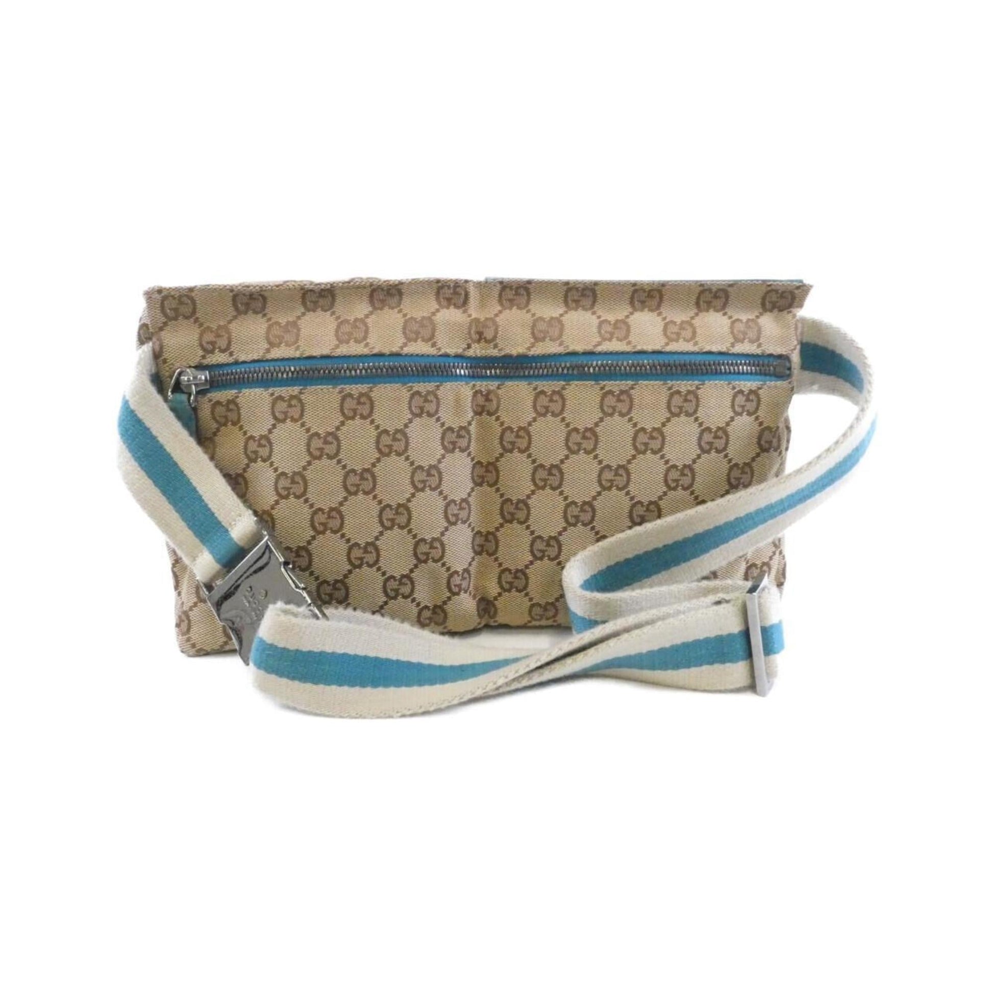 Gucci Beige Blue Gg Canvas Fanny Pack