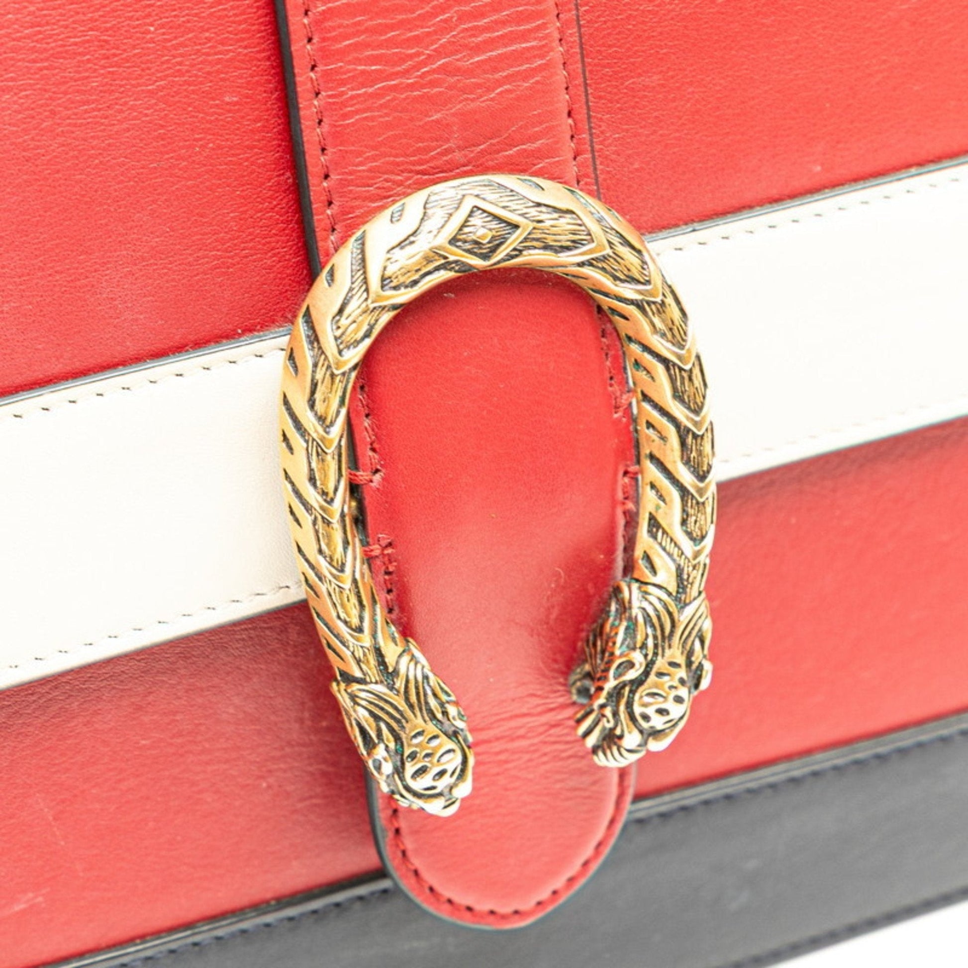 Gucci Red Color Leather Handbag Shoulder Bag