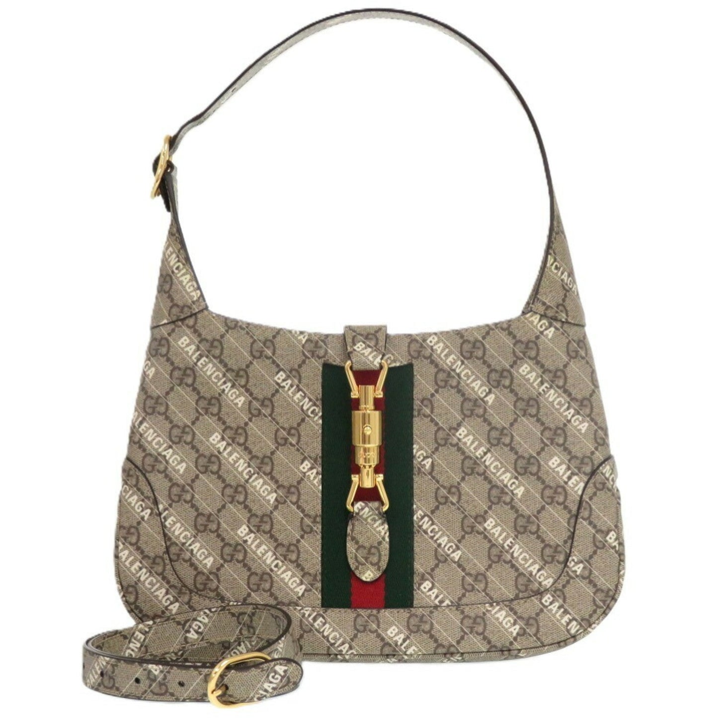 Gucci Beige Gray Polyester Cotton Handbag
