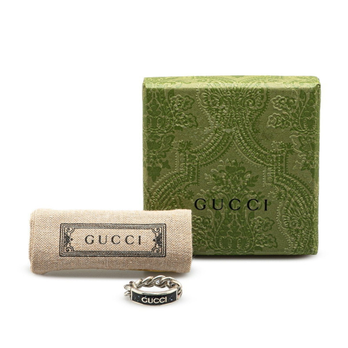 Gucci Silver Black Silver 925 Band Ring