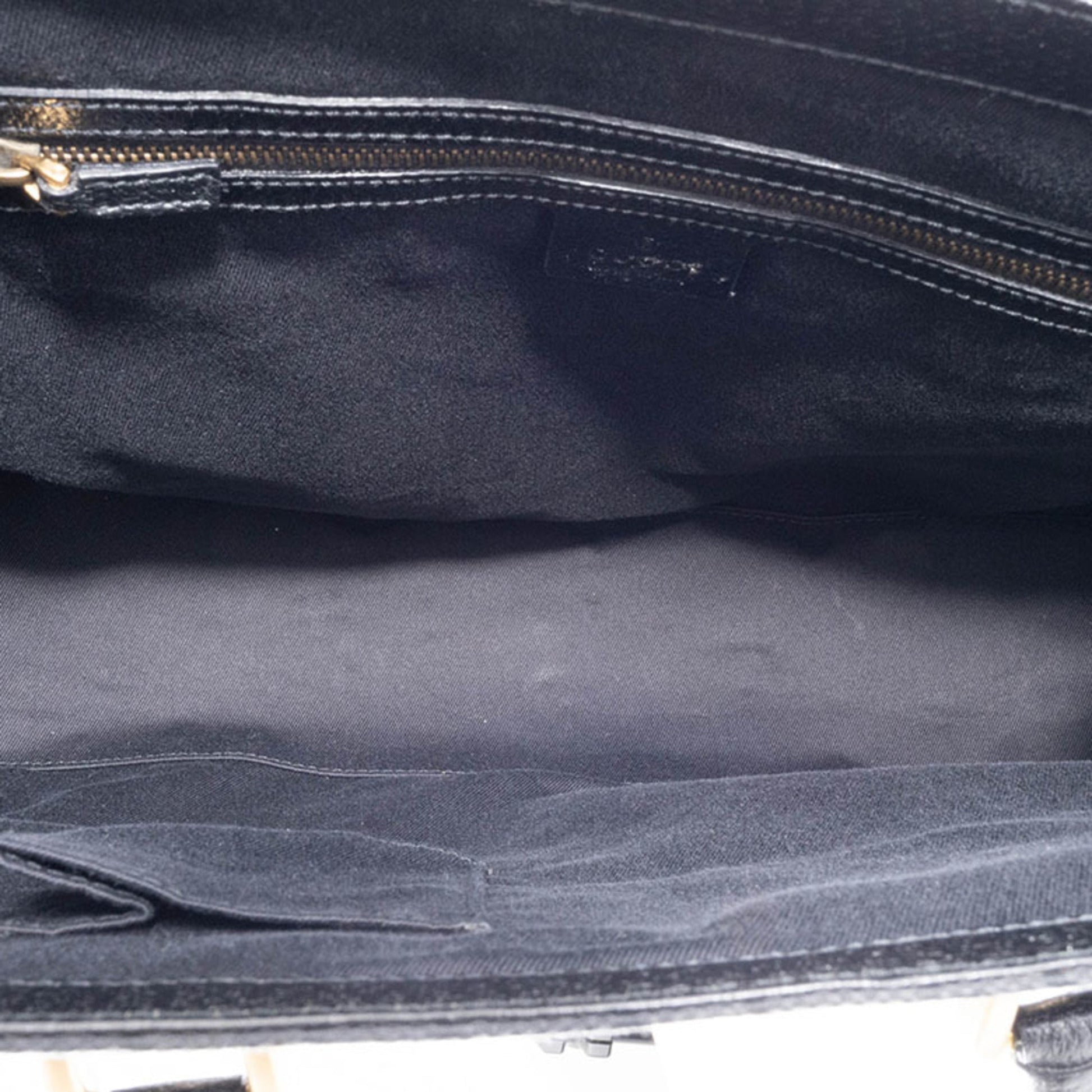 Gucci Gg Canvas Black Gg Canvas Leather Tote Bag