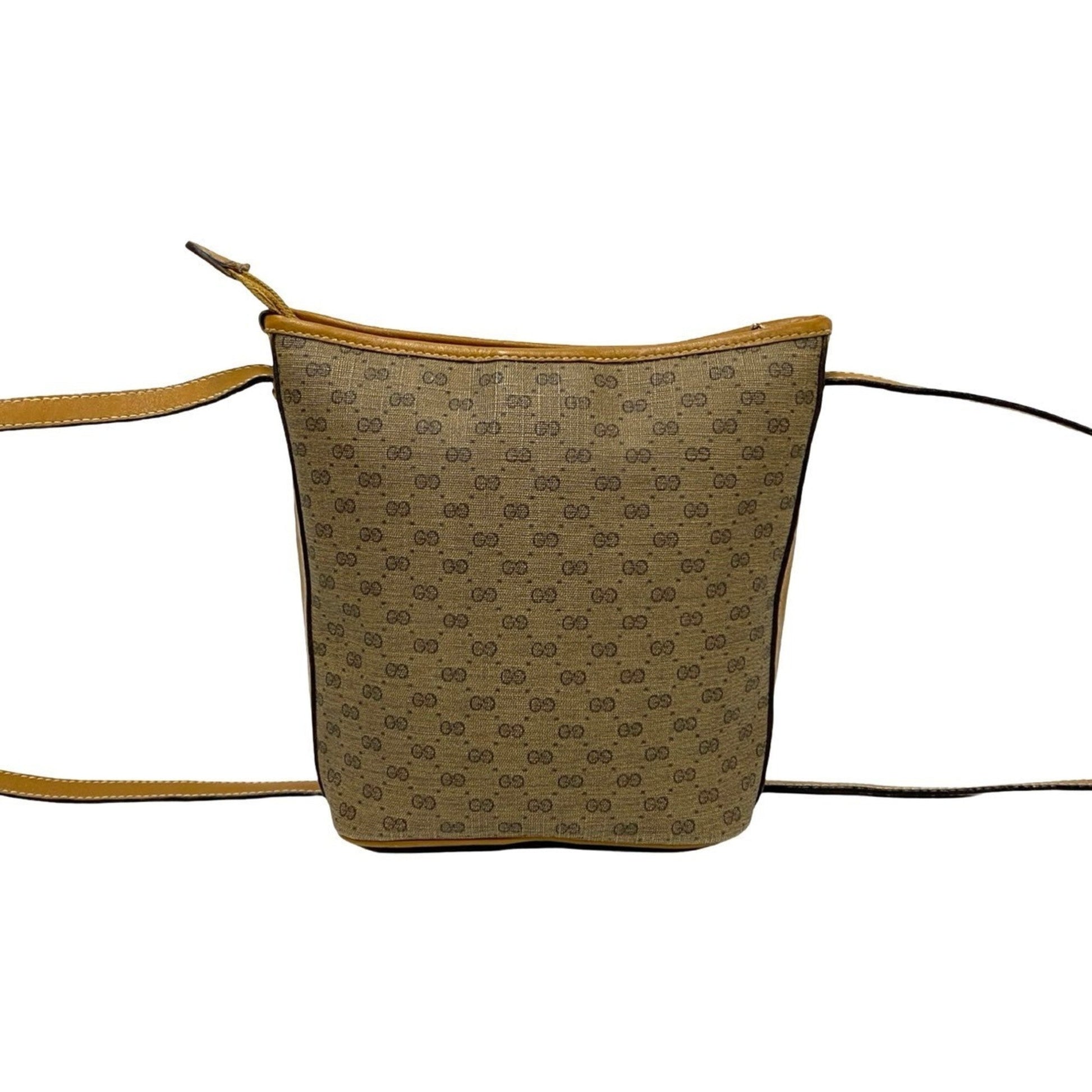 Gucci Brown Camel Leather Pvc Pochette Shoulder Bag