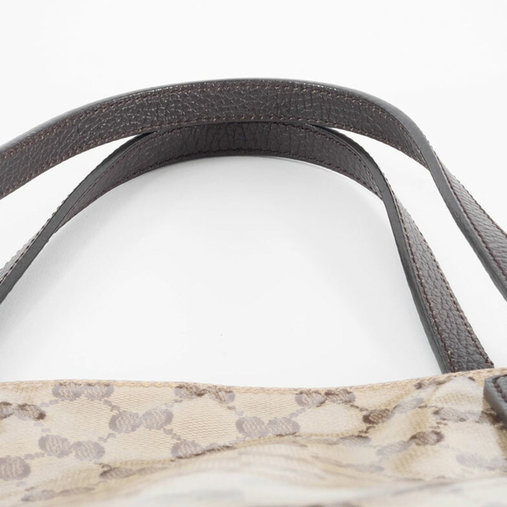 Gucci Beige Brown Pvc Canvas Leather Tote Bag