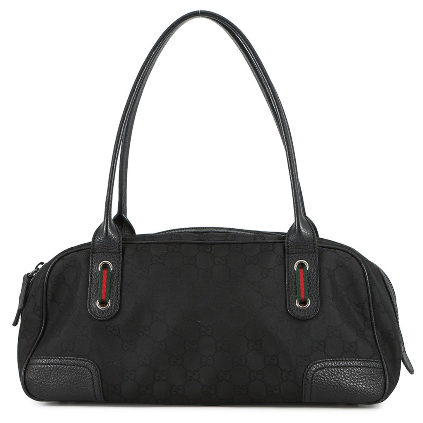 Gucci Sherry Line Black Nylon Leather Handbag