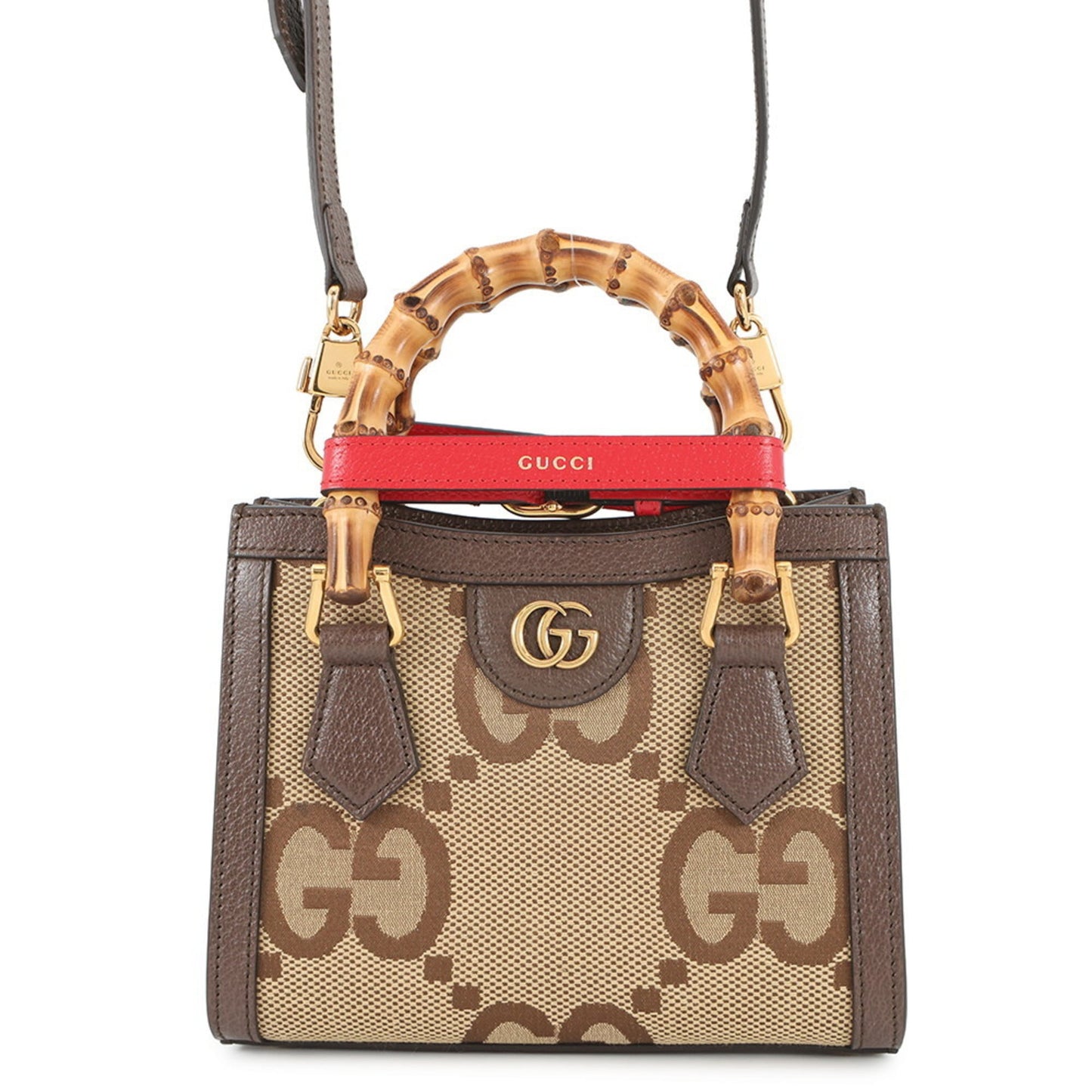 Gucci Beige Brown Gg Canvas Leather Handbag