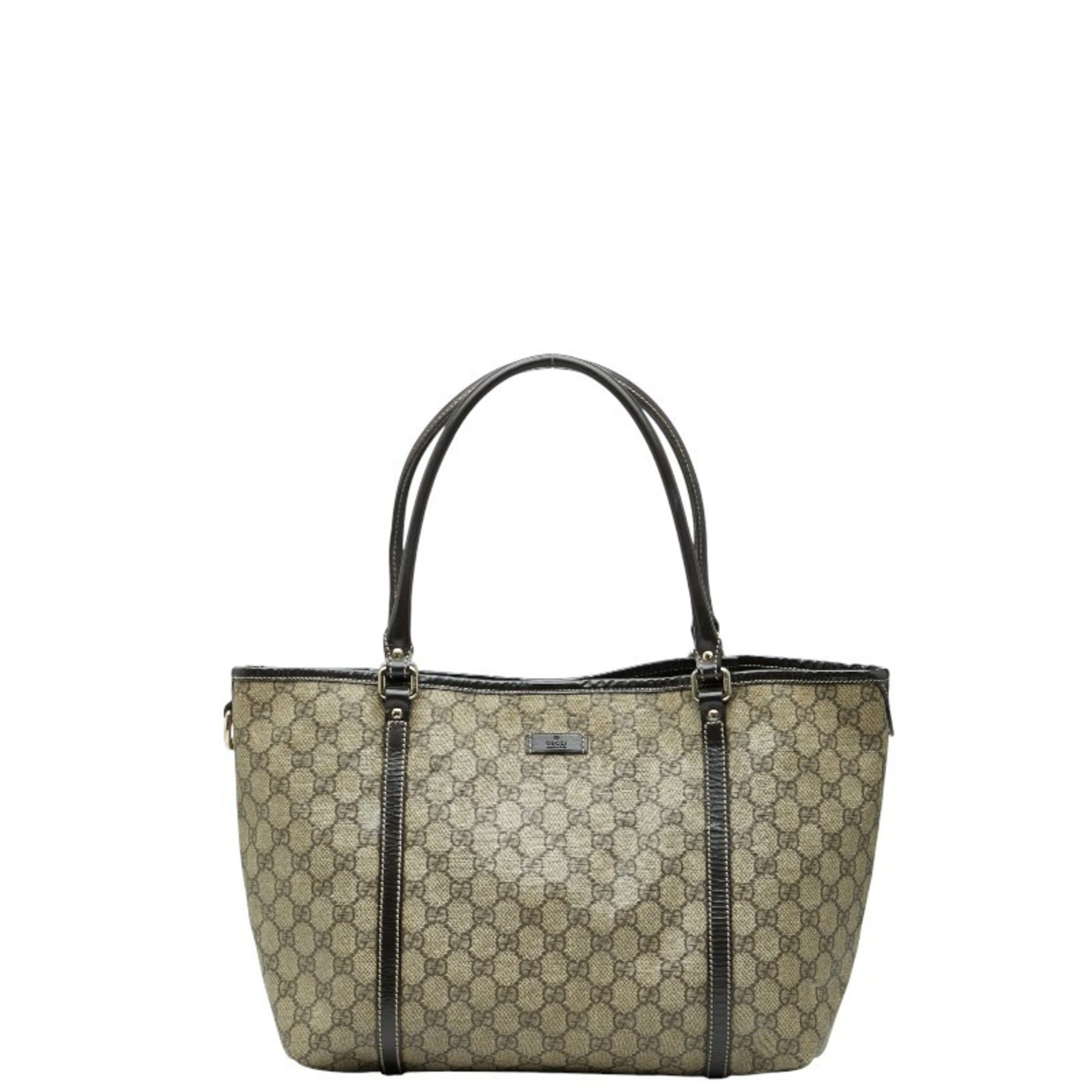 Gucci Beige Brown Pvc Leather Tote Bag