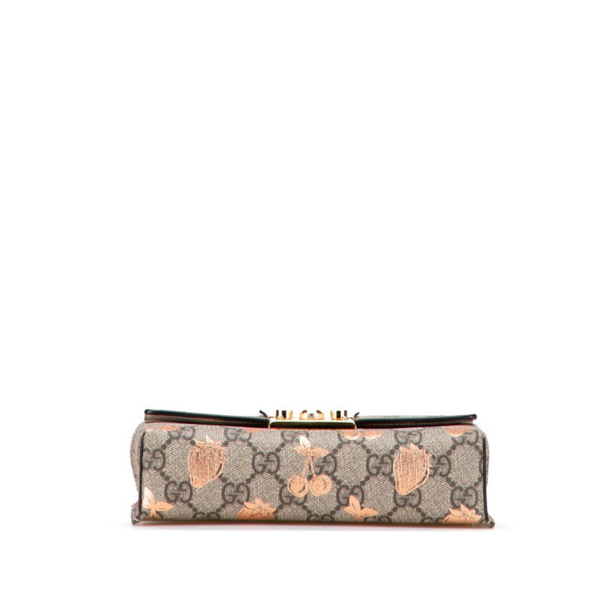 Gucci Padlock Beige Pvc Leather Handbag Shoulder Bag