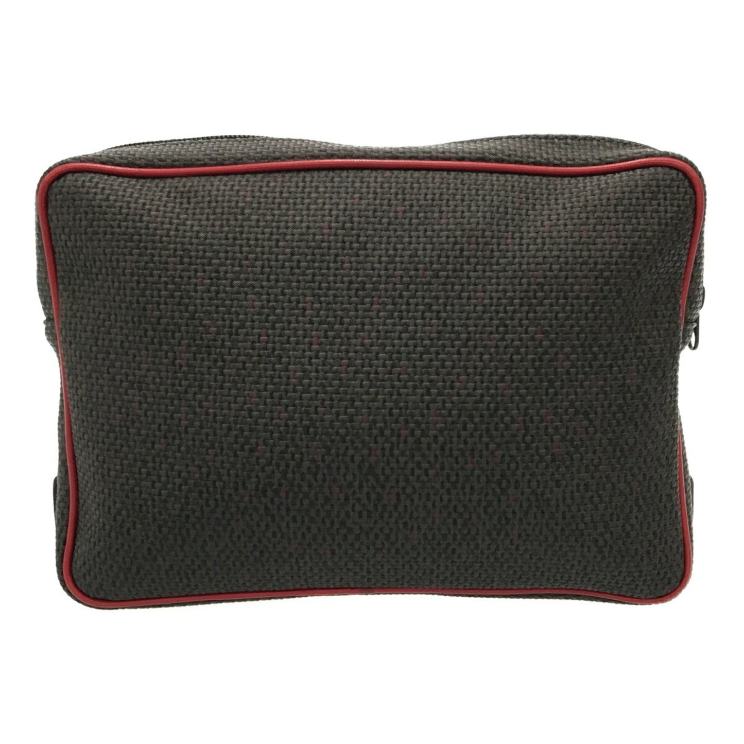 YSL Saint Laurent Clutch Bag Dark Gray Red