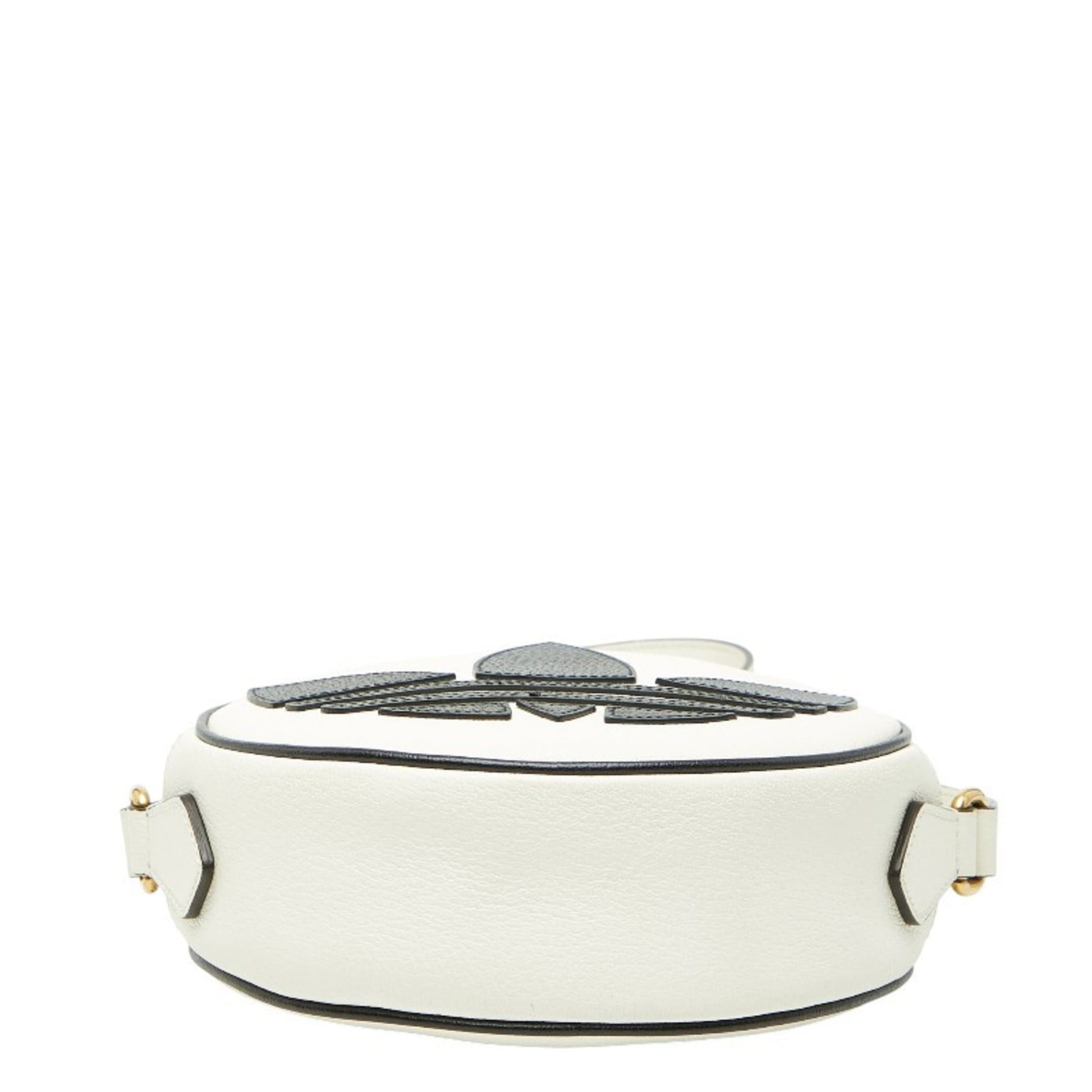 Gucci Black White Leather Shoulder Bag